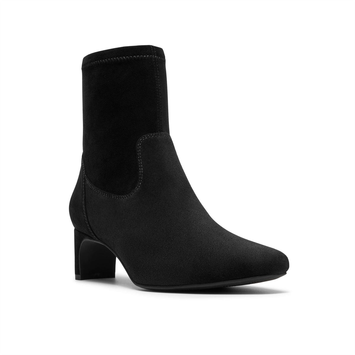 Clarks Edina Stretch Suede Heeled Ankle Boots