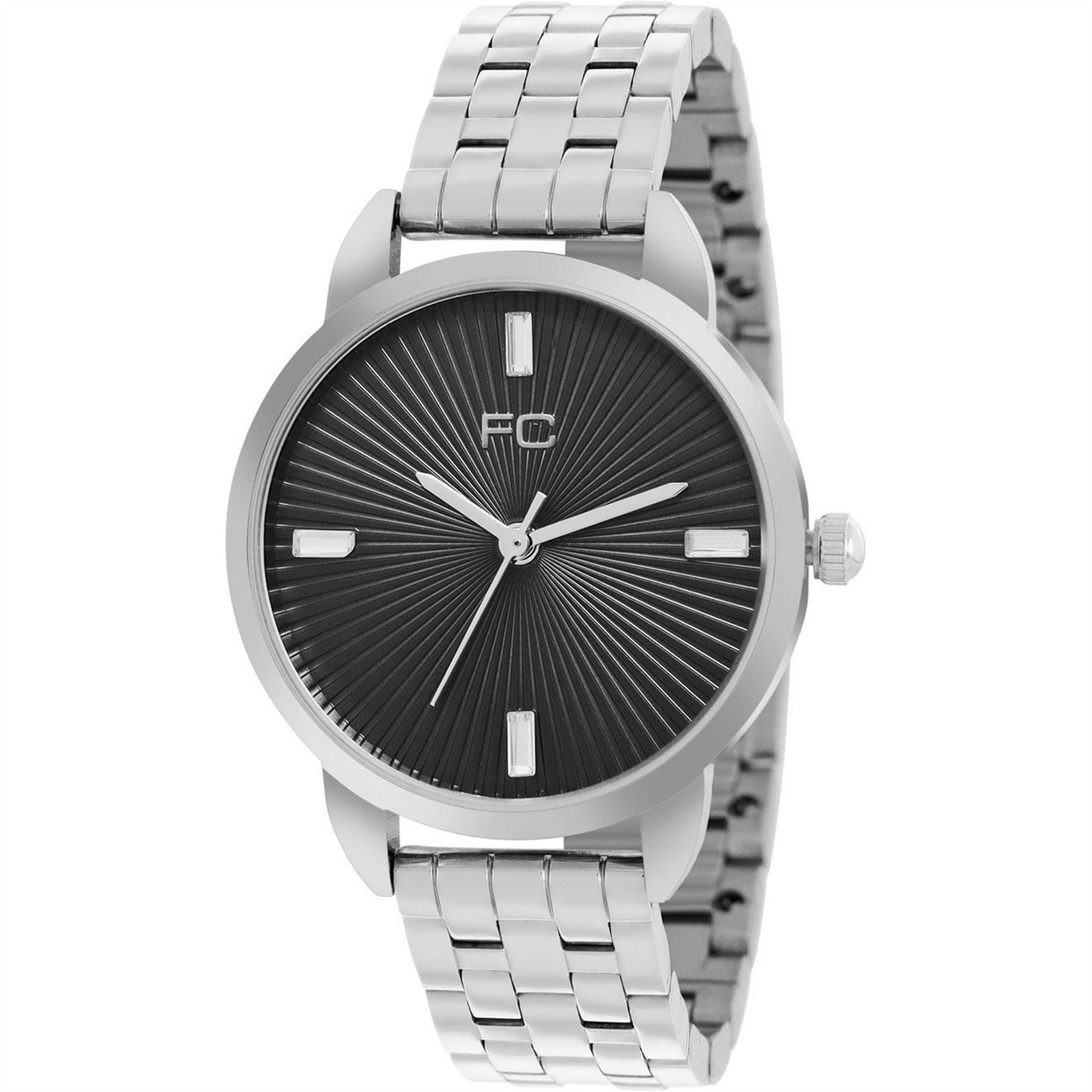 French Connection Connection Silver Case Round Shape Silver Strap Quartz Watch