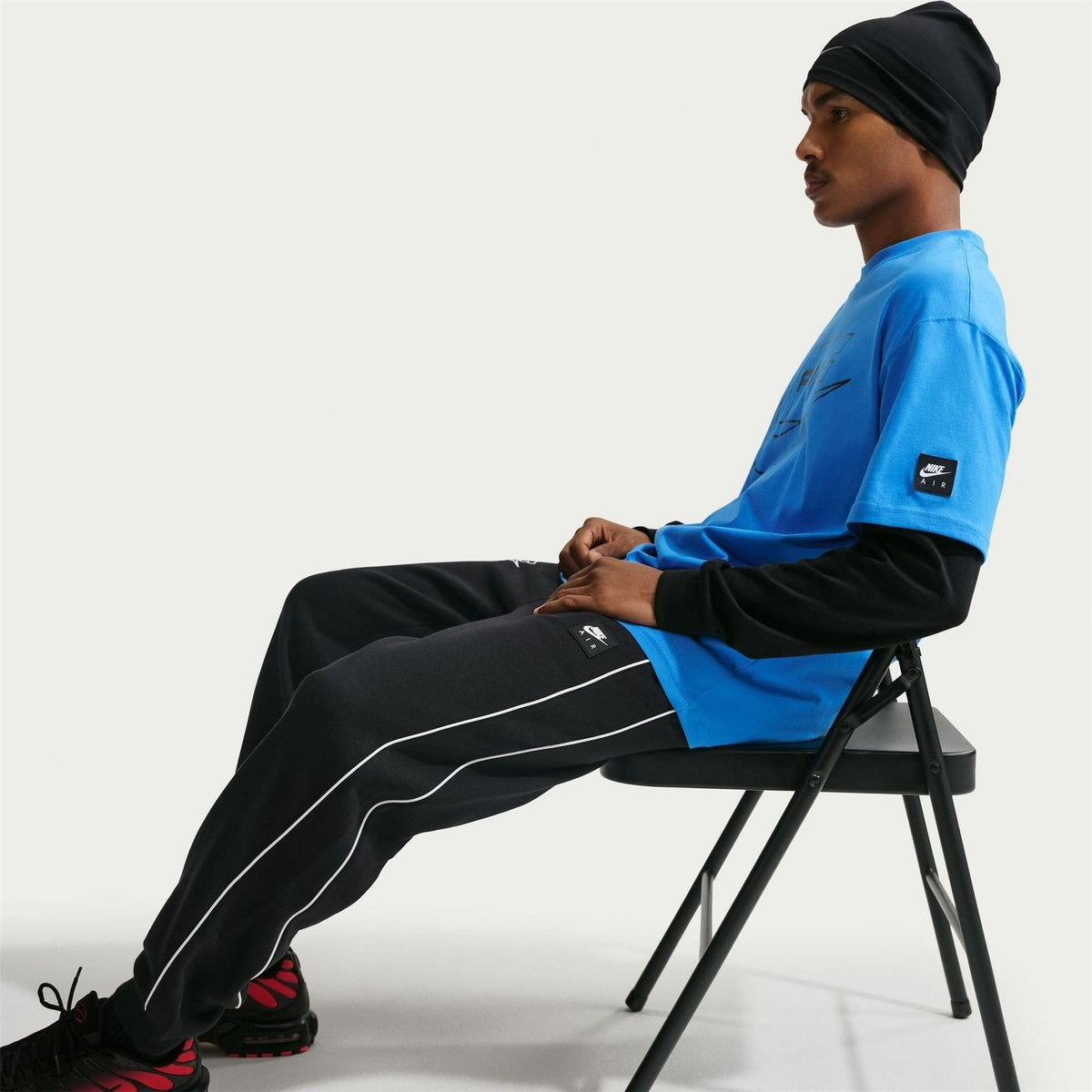 Nike Air Fleece Solid Patterned Slim Joggers