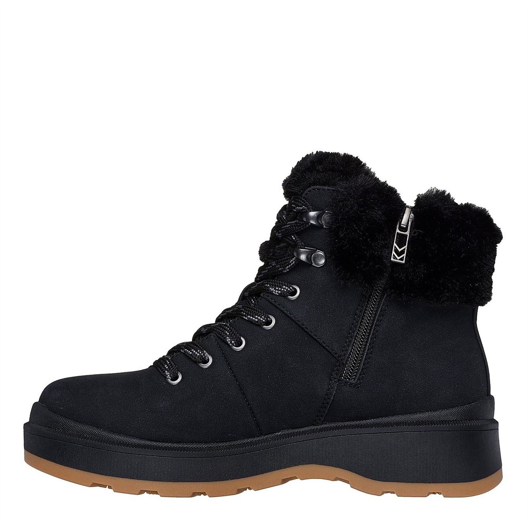 Skechers Womens Cozy Fashion Hiker Lace Up Wedge Bo Rugged Boots