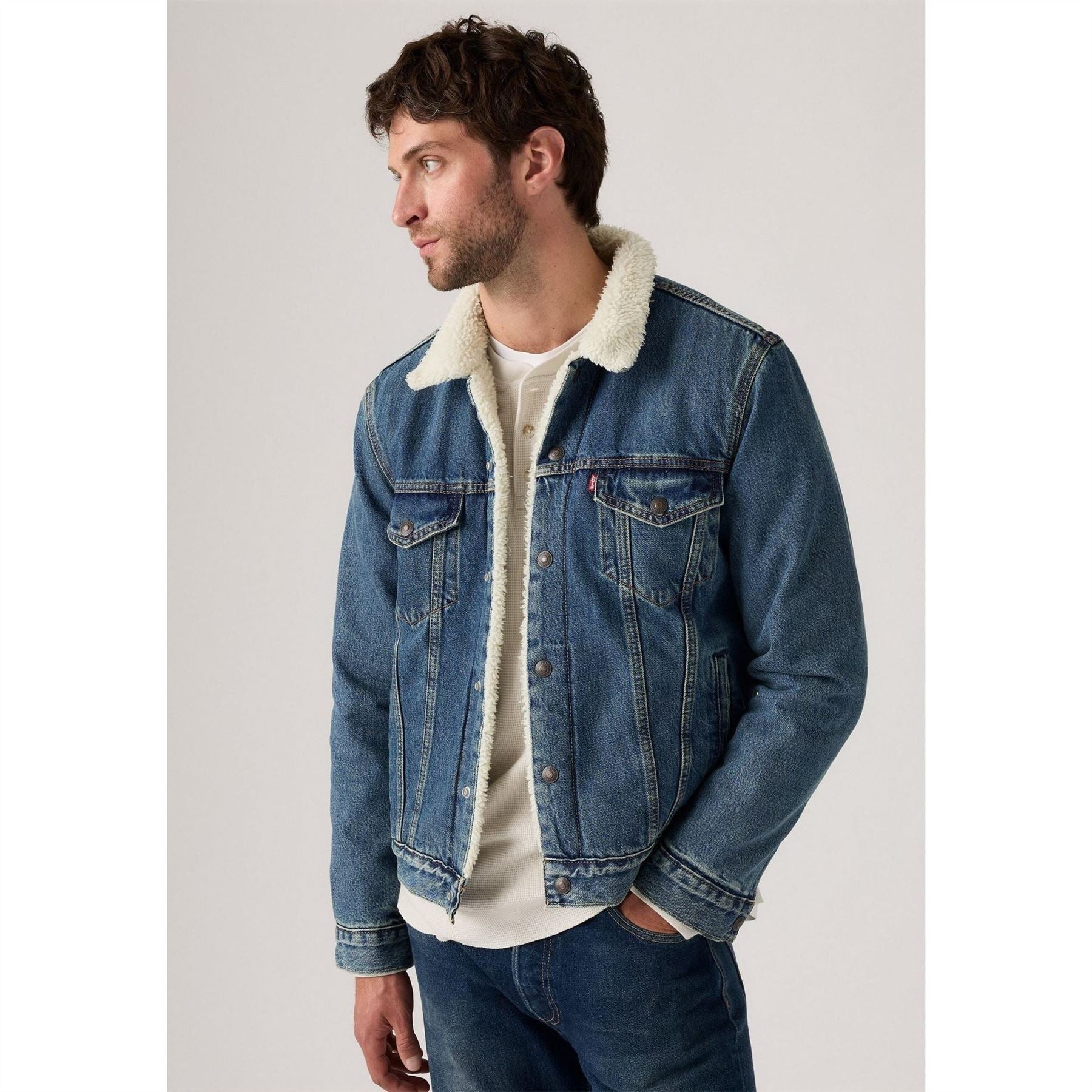 Levis Type 3 Sherpa Cotton Mix Long Sleeve Denim Jacket