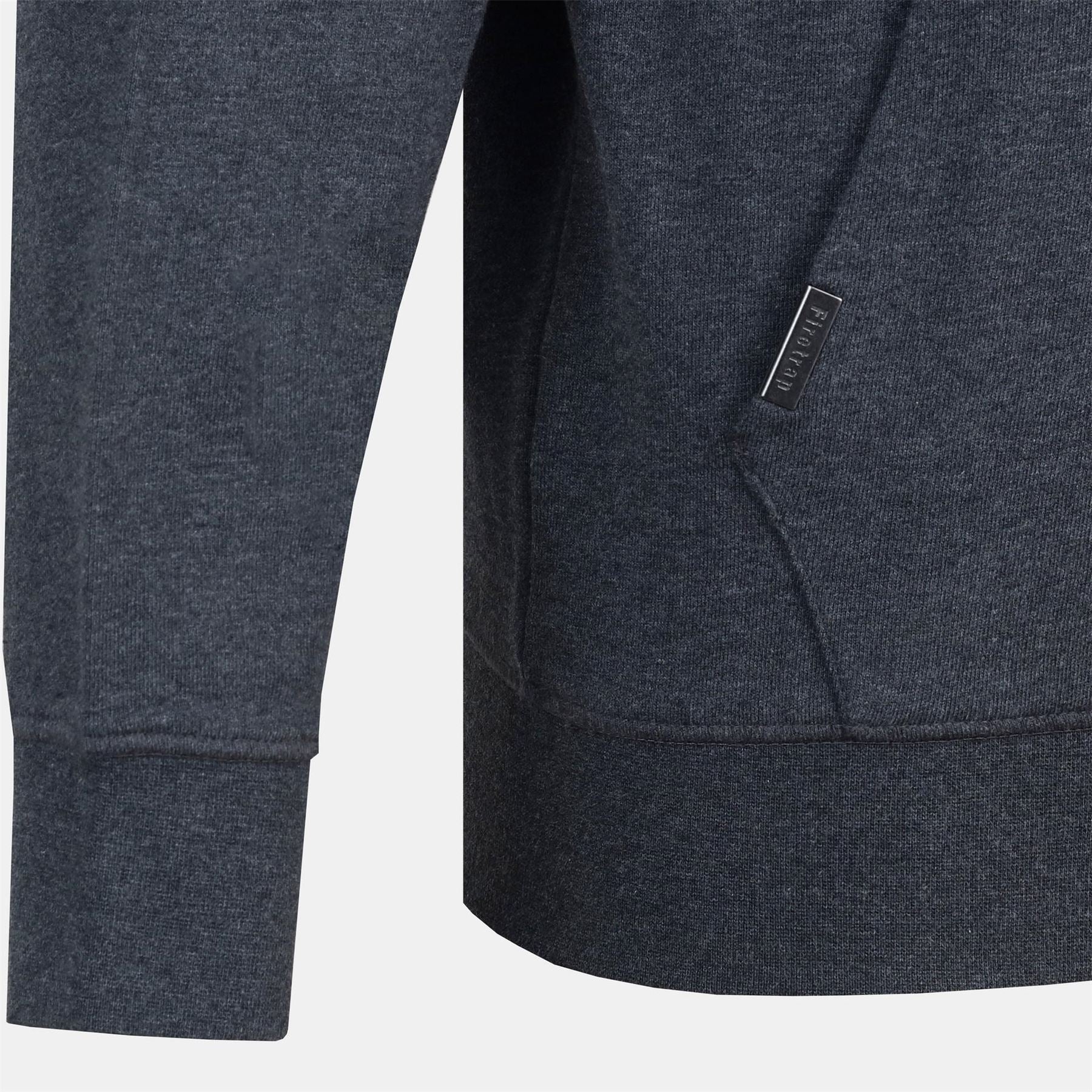 Firetrap Solid Patterned Zip Neck Ribbed Cuff Sweat Jacket