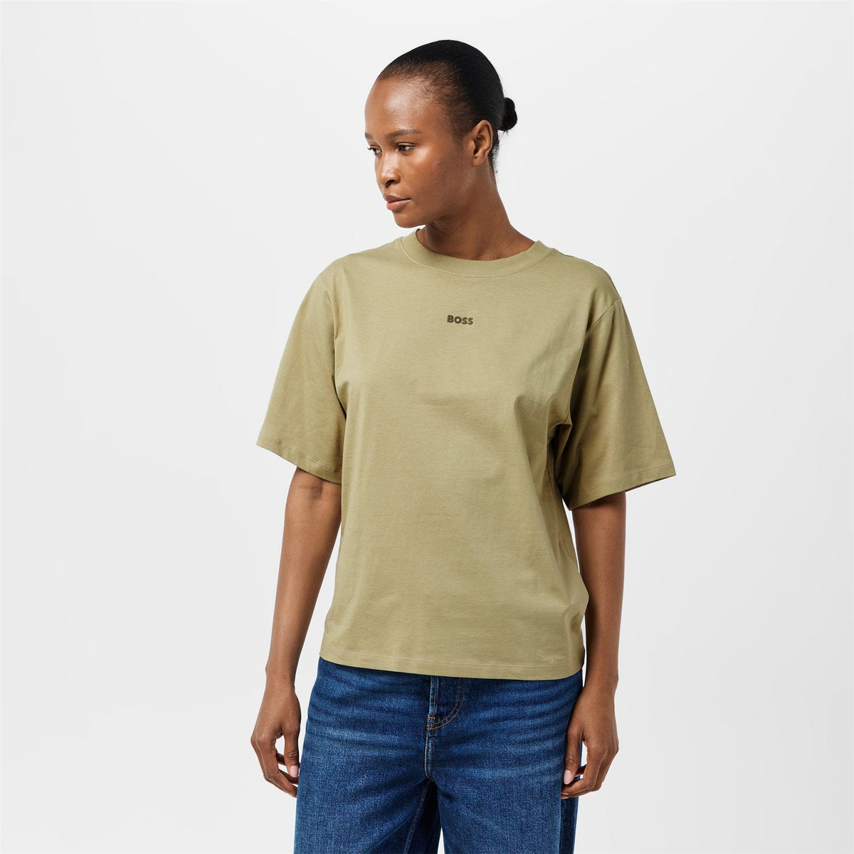 Boss Regular Fit Logo Print Crew Neck T-Shirt