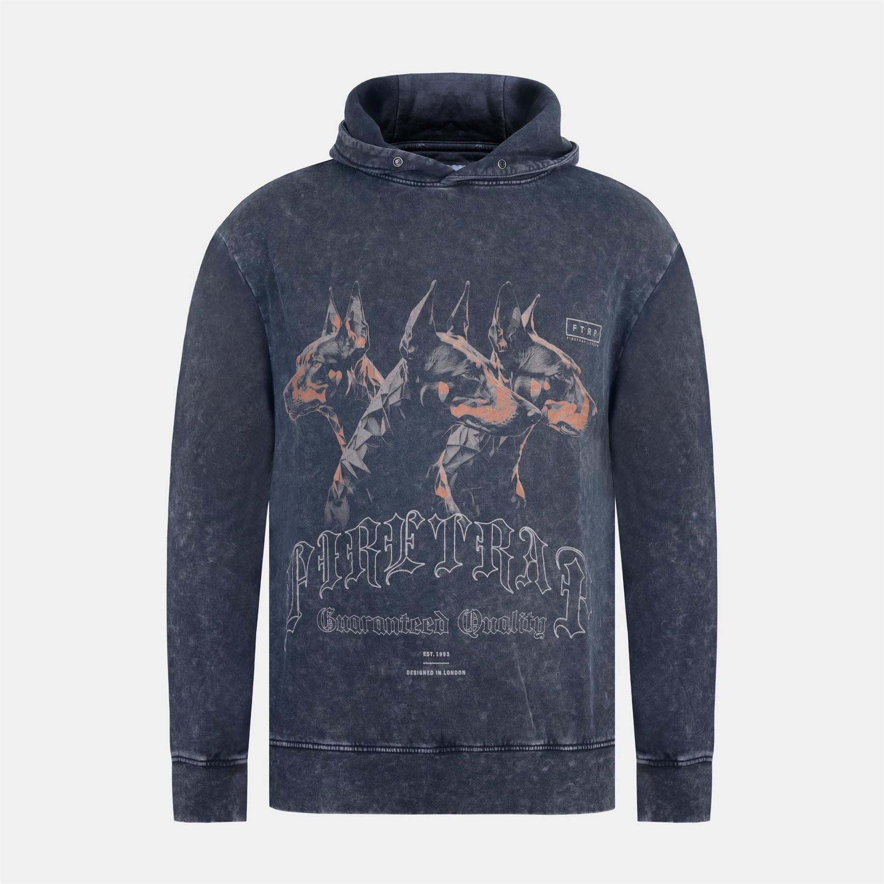 Firetrap Graphic Hooded Neck Long Sleeve Sweatshirt