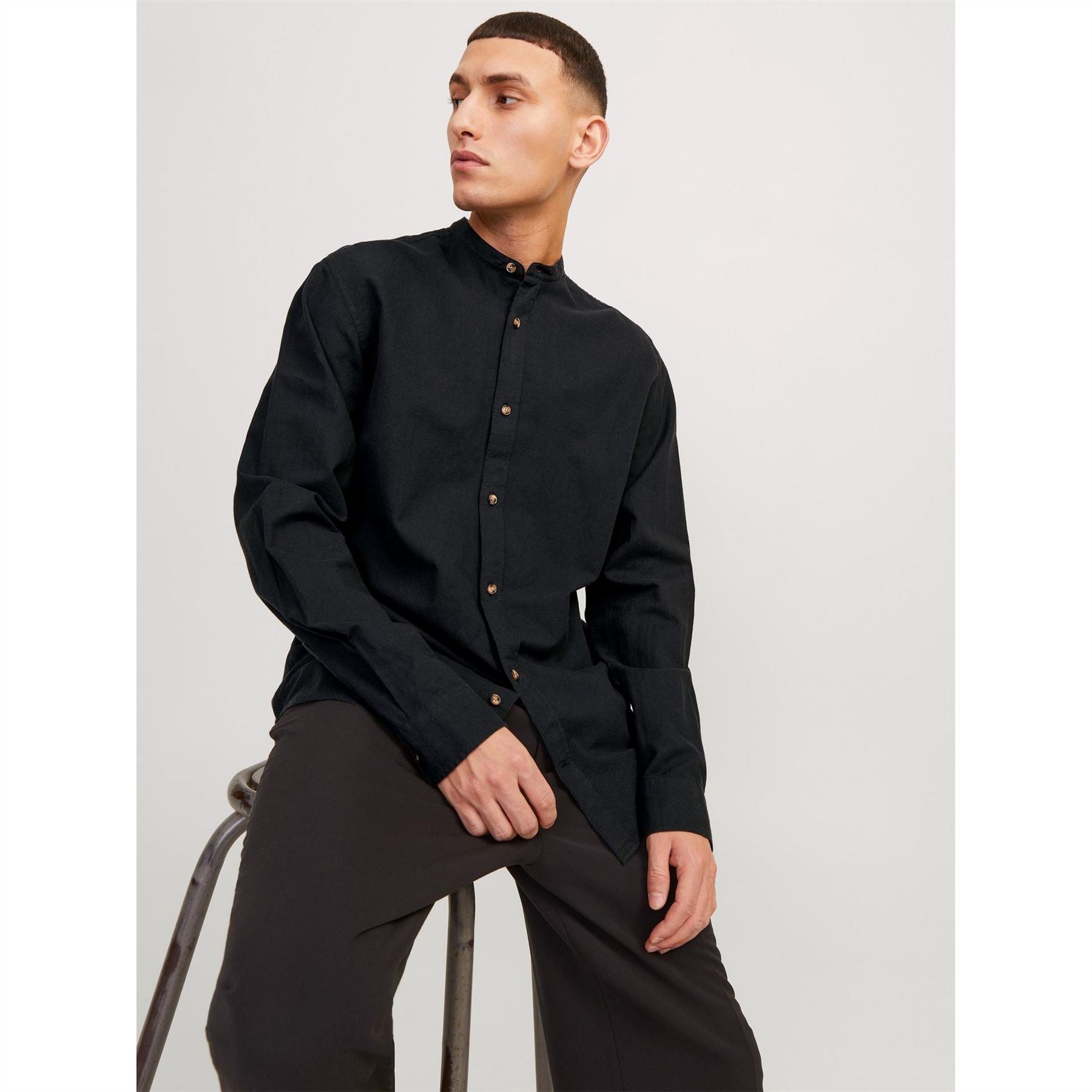 Jack and Jones Long Sleeve Buttoned Linen Shirt