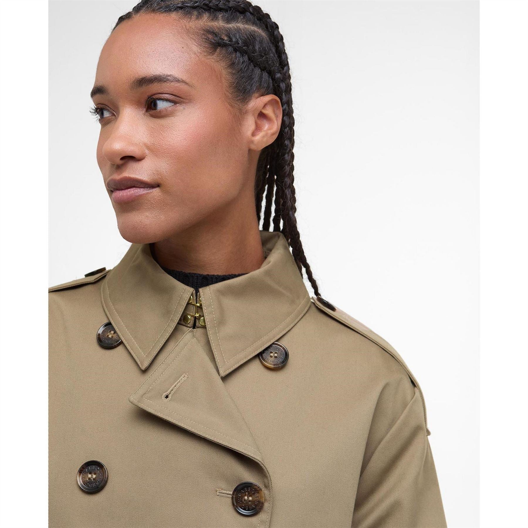 Barbour Aoife Showerproof Double Breasted Long Sleeve Rain Anorak