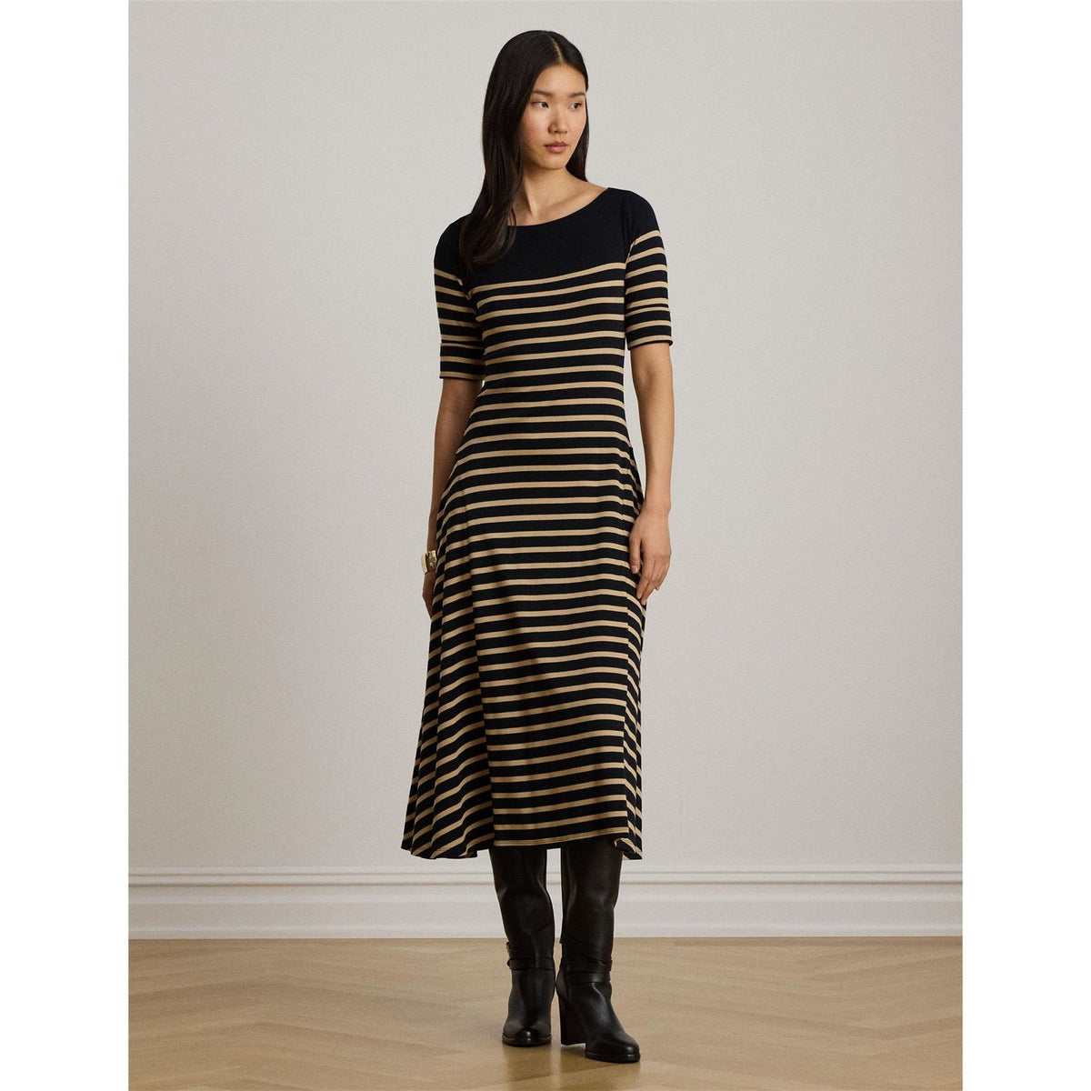 Lauren by Ralph Lauren Boat Neck Jersey Midi Dress