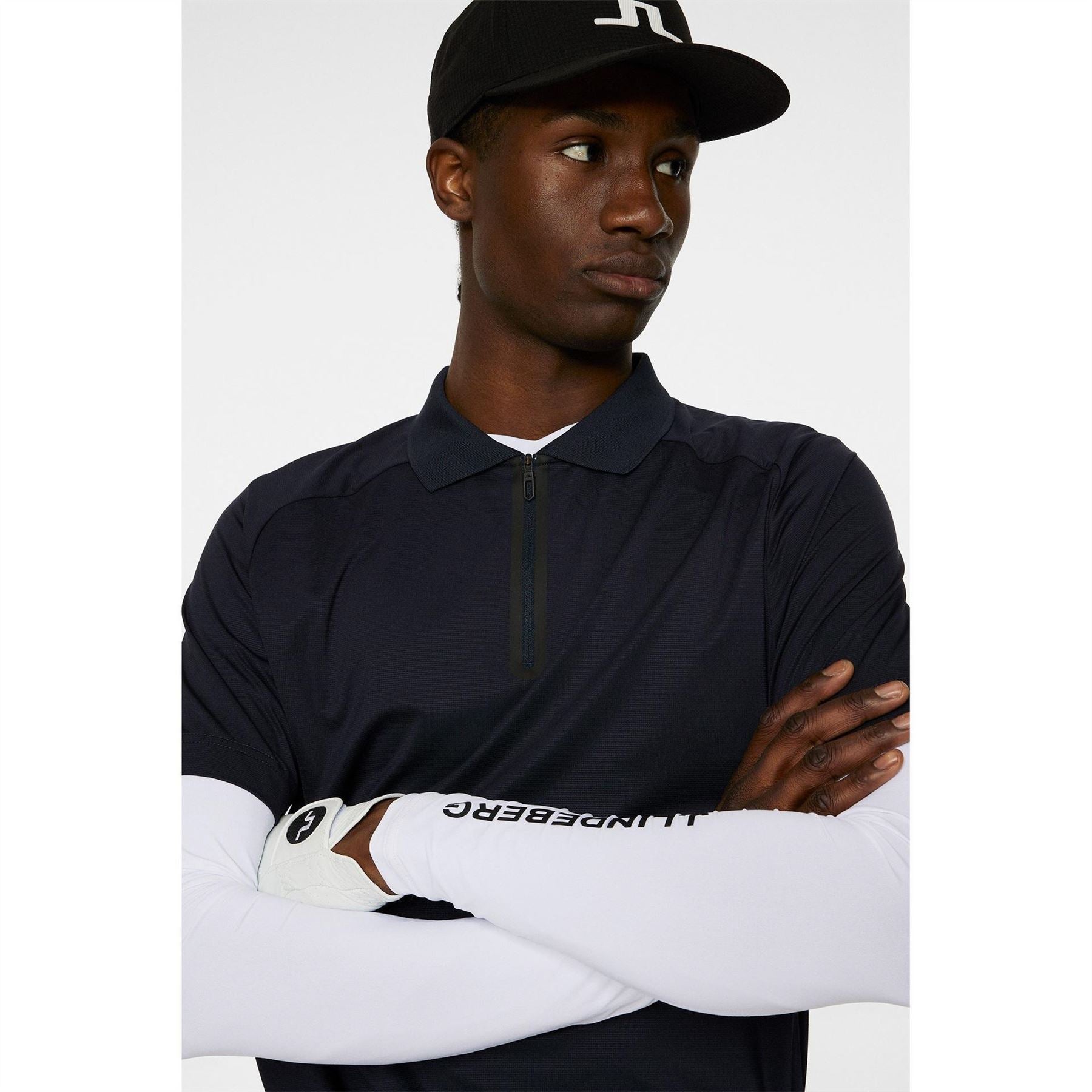 J Lindeberg Golf Nero Polo Sn52