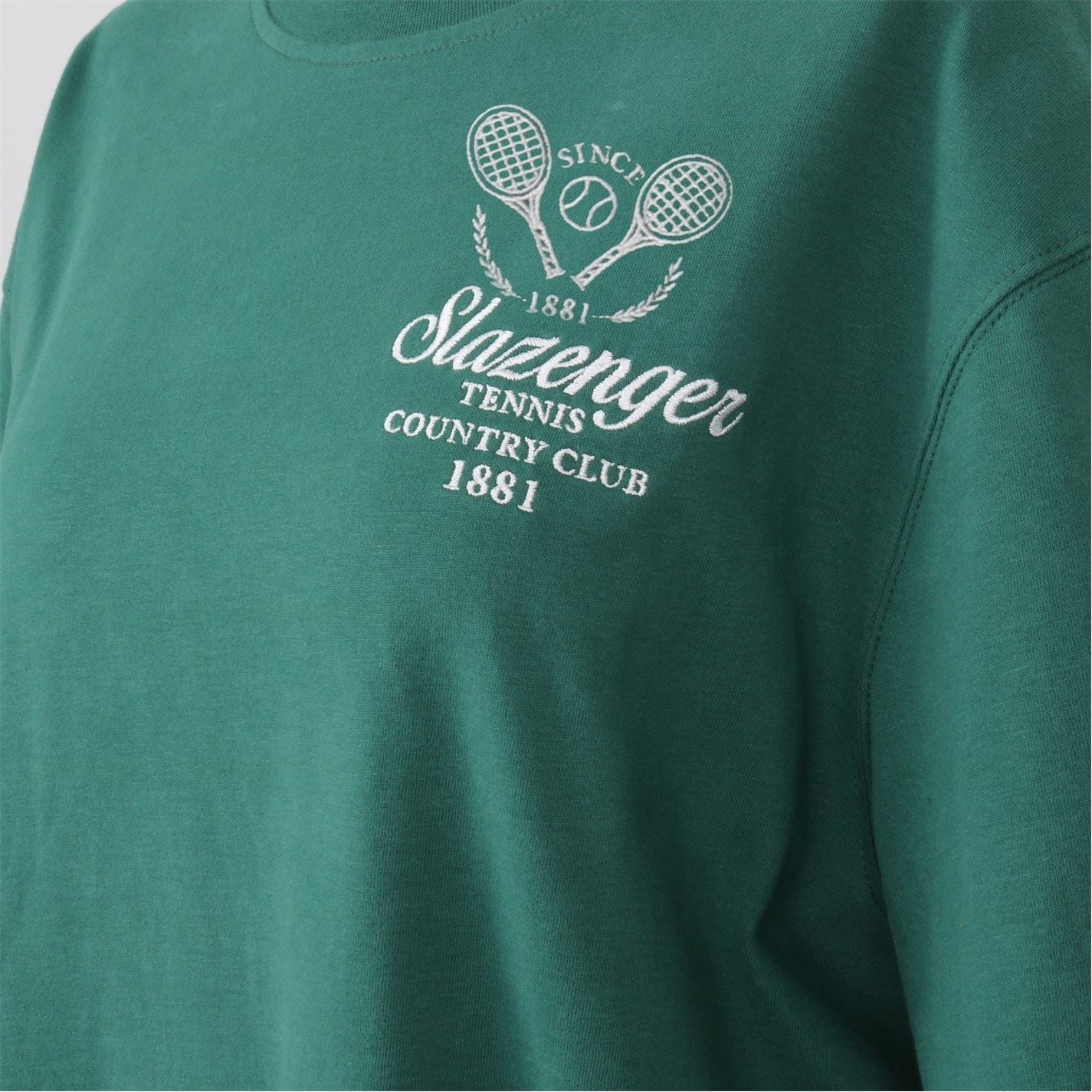 Slazenger Tennis Oversize Fit Embroidered Short Sleeve T-Shirt