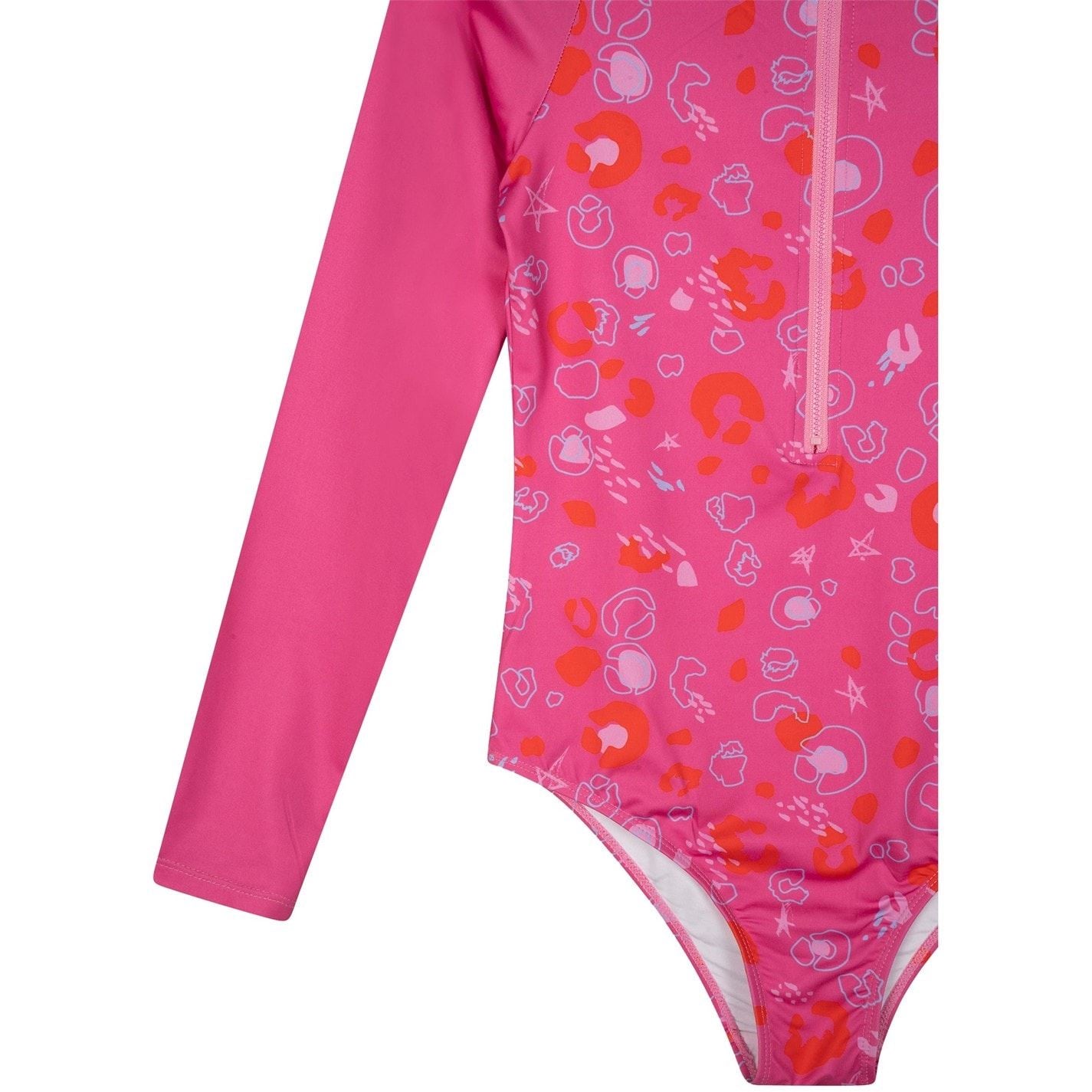 Hype Leopard Patterned Zipper Swimsuit