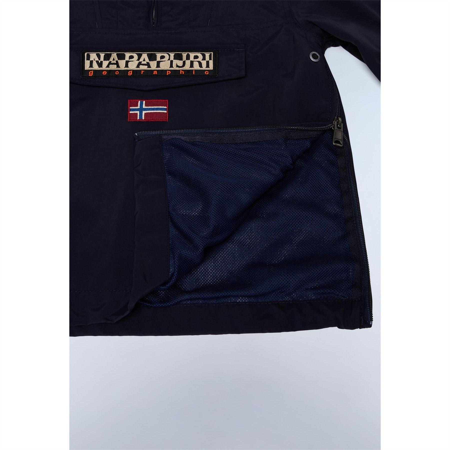 Napapijri Rainforest Solid Patterned Hooded Chest Pocket Rain Jacket