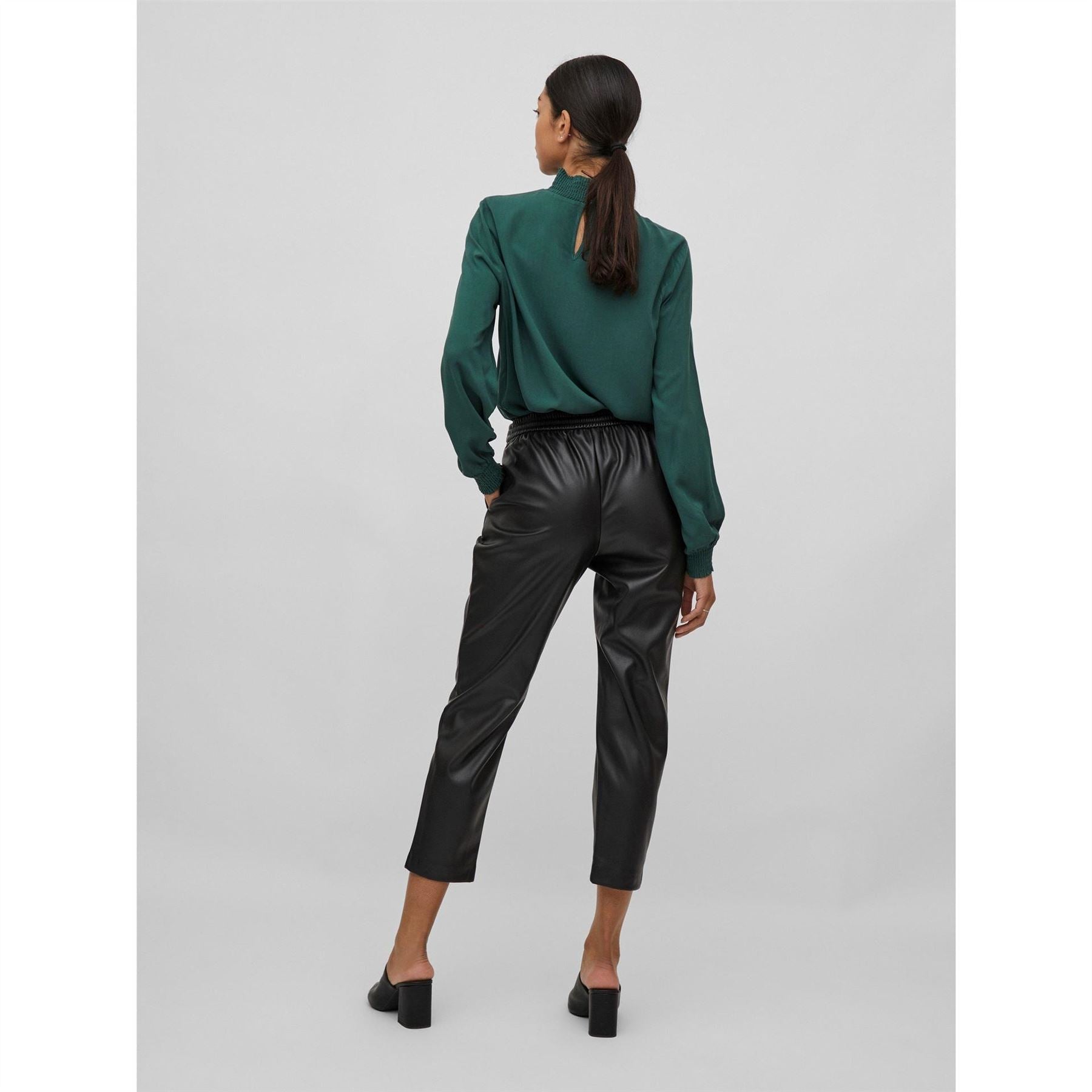 Vila Nille Coated Leather Trousers