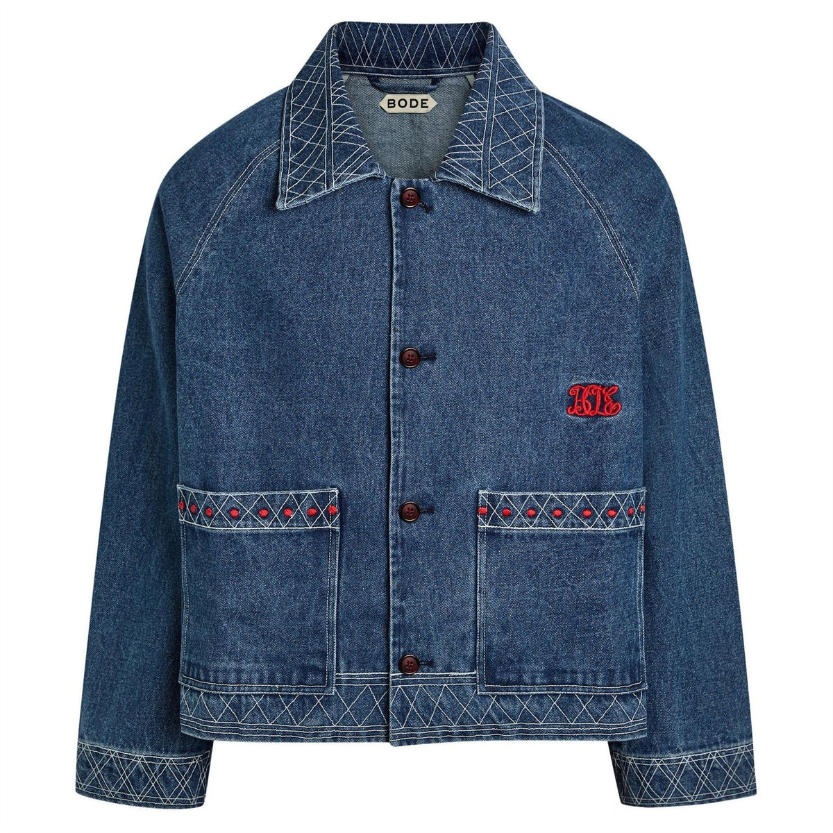Bode Embroidered Denim Jacket
