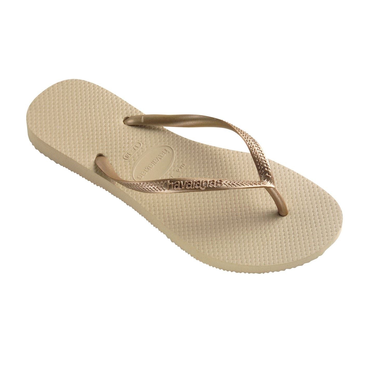 Havaianas Slim Textured Flat Heel Flip Flops