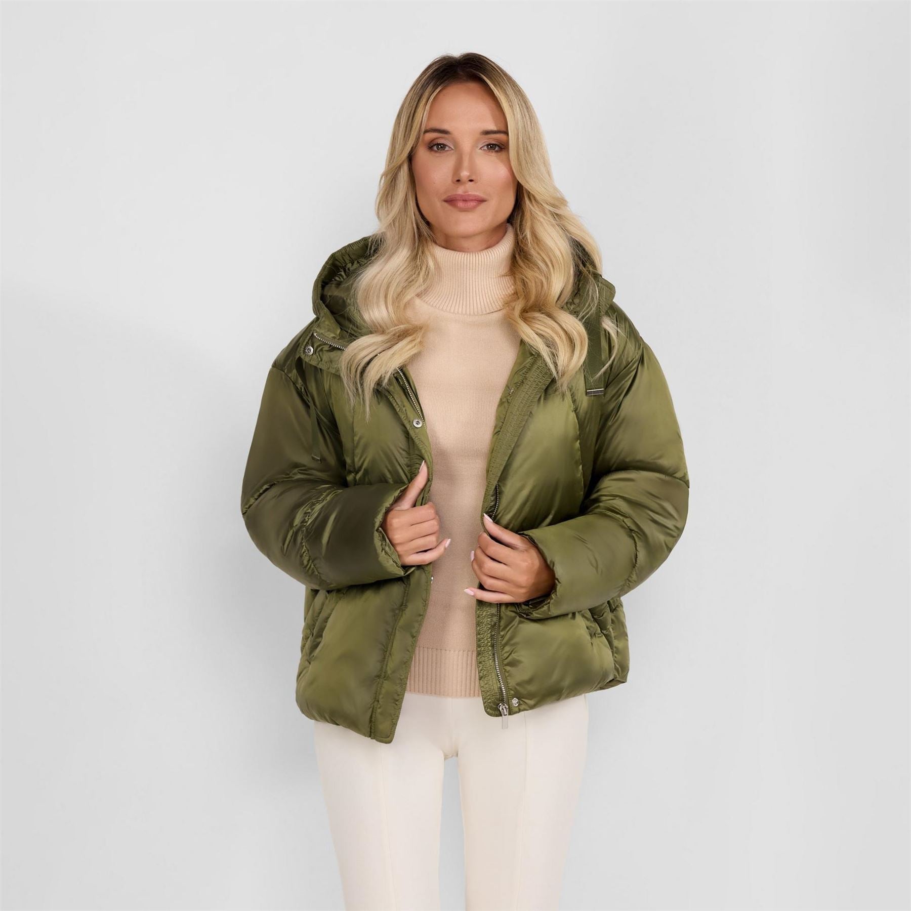 Minoti Women Jacket Padded Hooded Olive