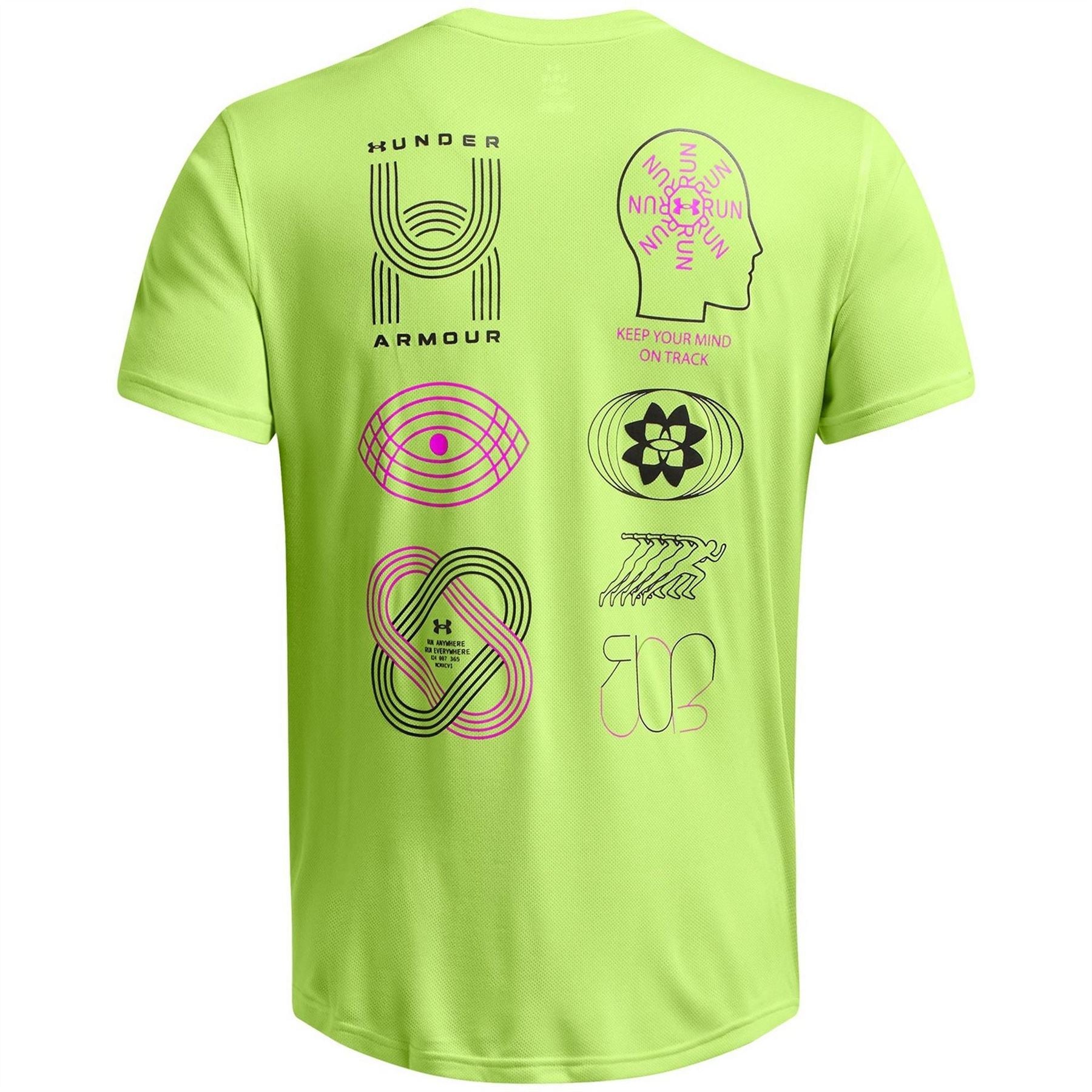 Under Armour Run Graphic Lettering Crew Neck Athletic Top