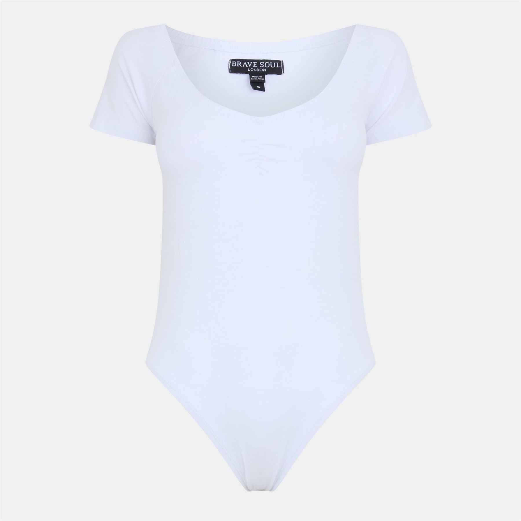 Brave Soul T shirt bodysuit with Gathered Chest Detail
