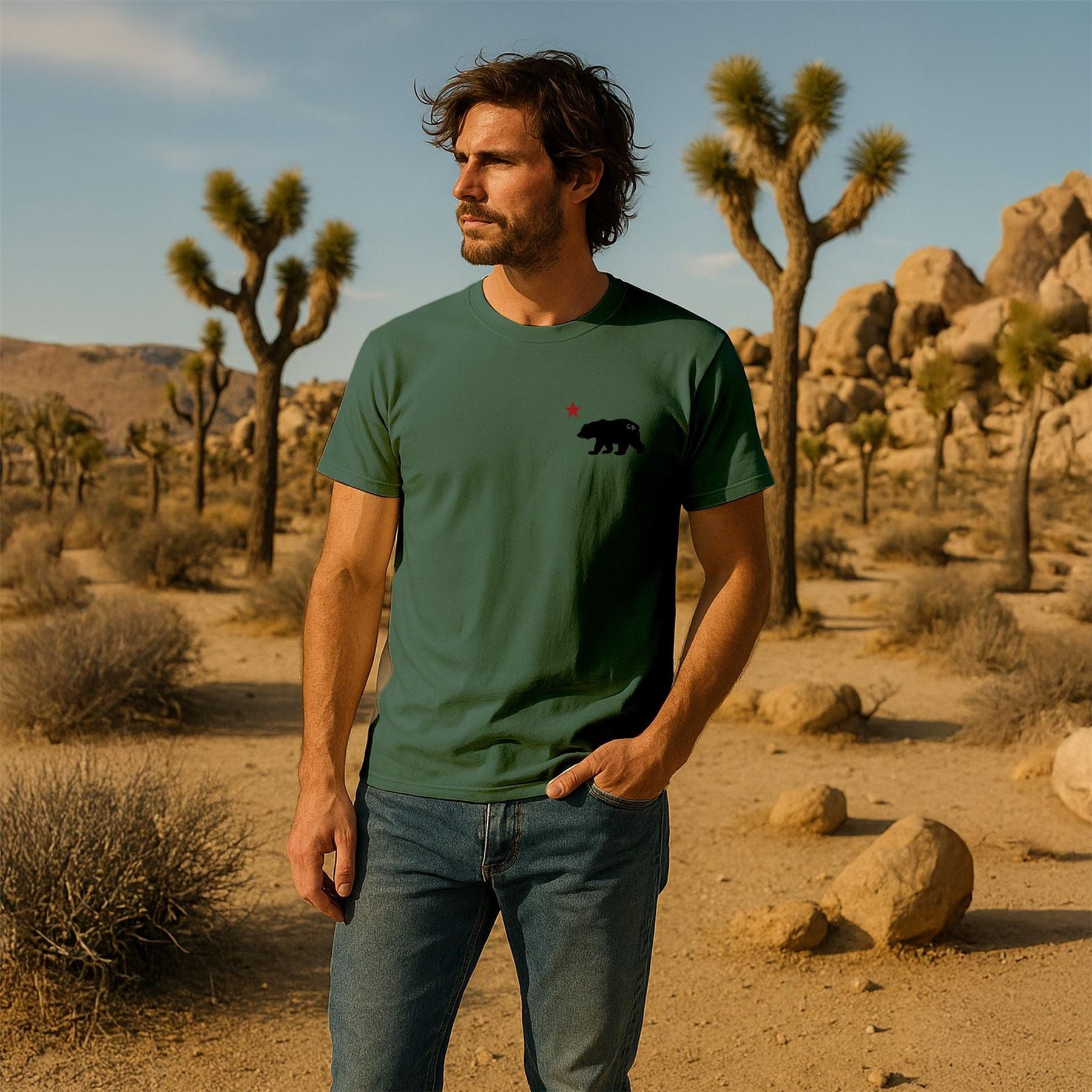 Republic of California Cali Large Genie Graphic Crew Neck Short Sleeve T-Shirt
