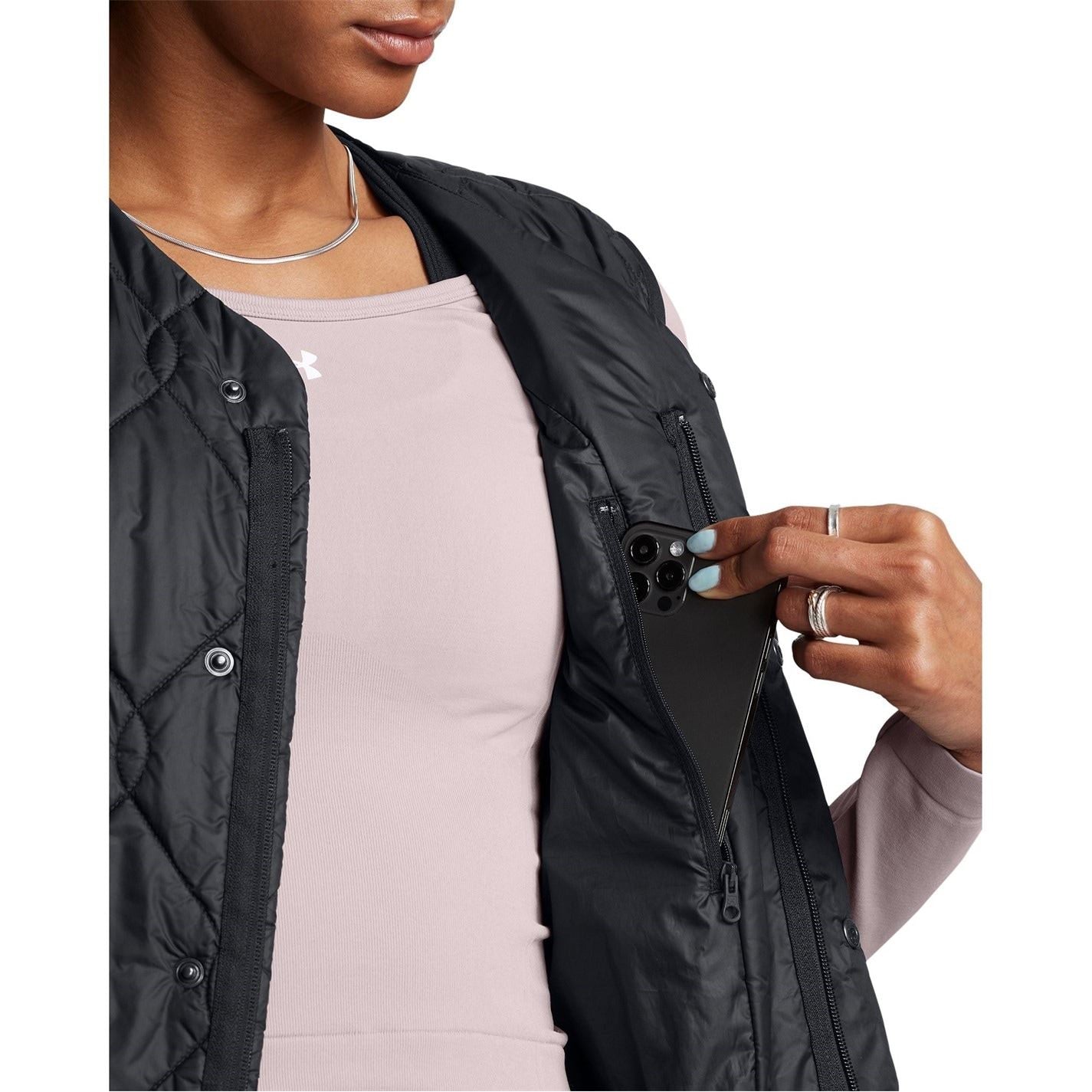 Under Armour Diamond Snap Button Solid Patterned Gilet