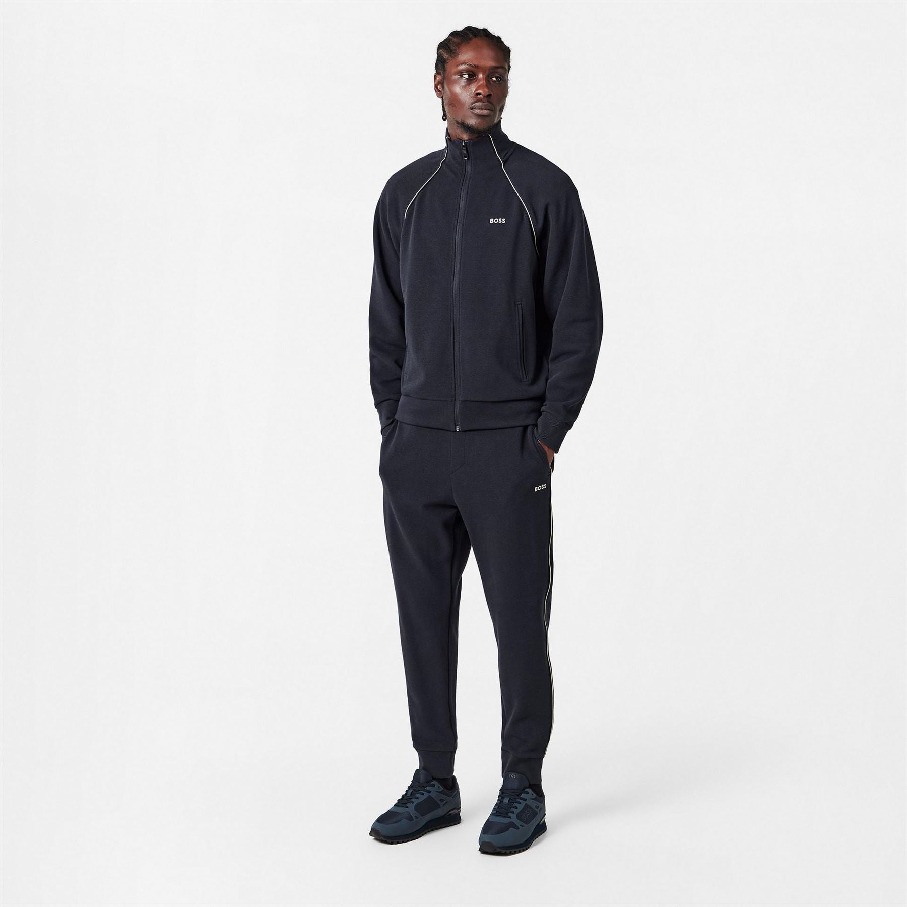 Boss Green Woven Tracksuit 2 Piece Set With Piping  And  Logo Detail