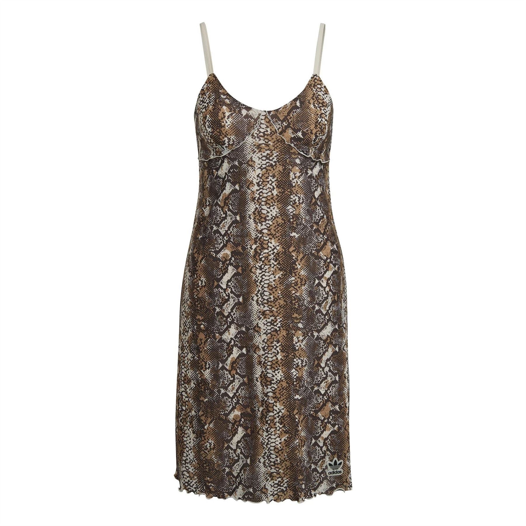 adidas Originals Snake Mesh Scoop Neck Mini Slip Dress