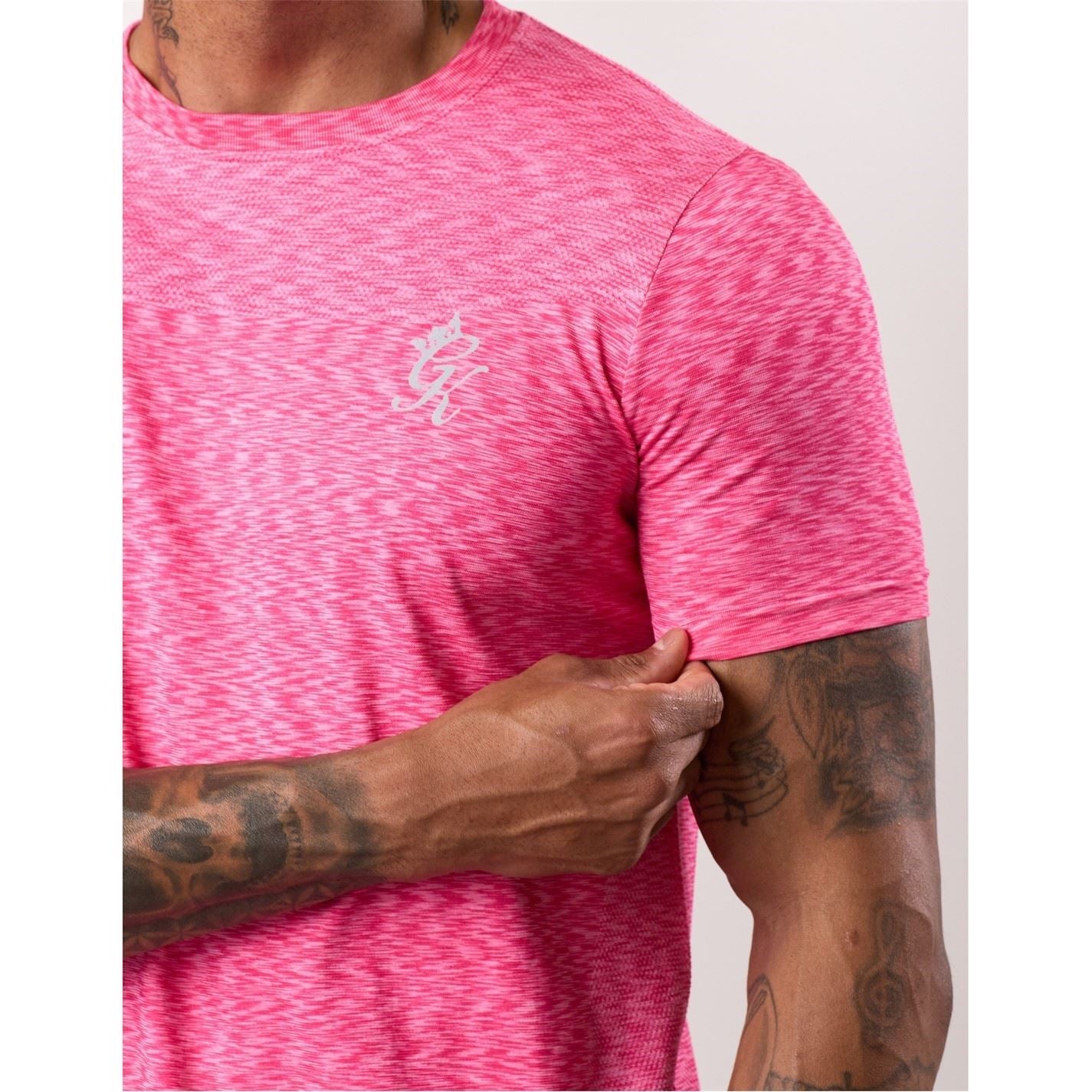 Gym King Energy Seamless Space Dye Tee   Ocean Blue Multi