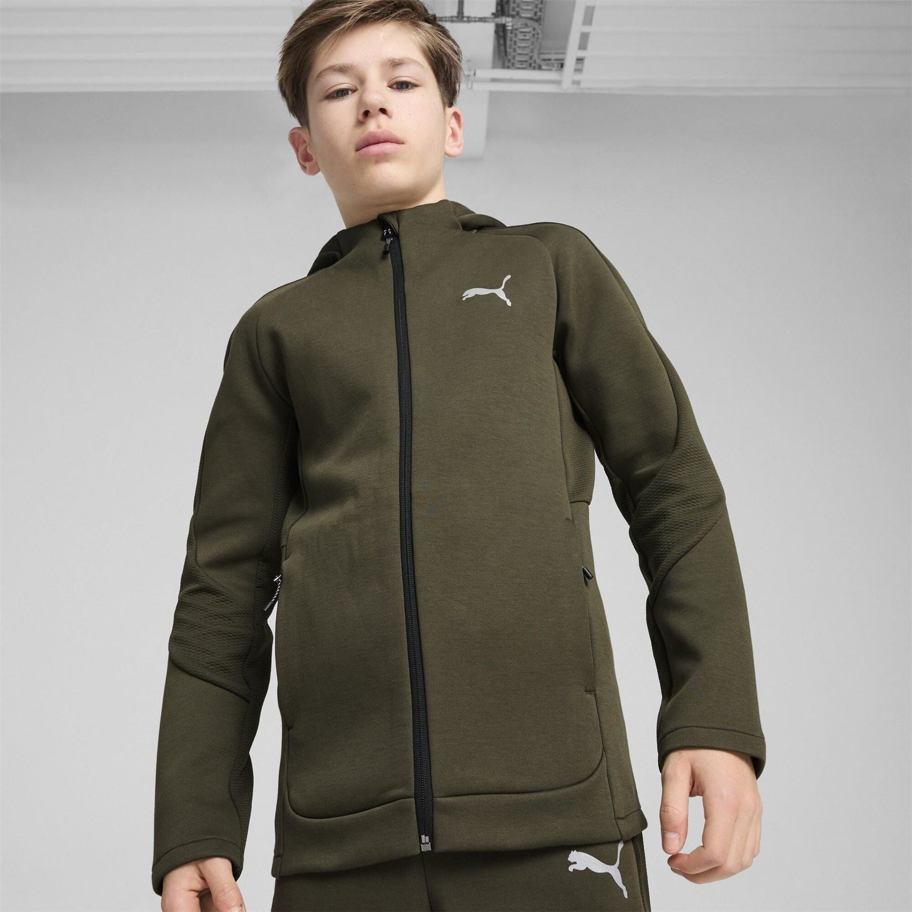 Puma Evostripe Hooded Sweat Jacket with Ribbed Cuff