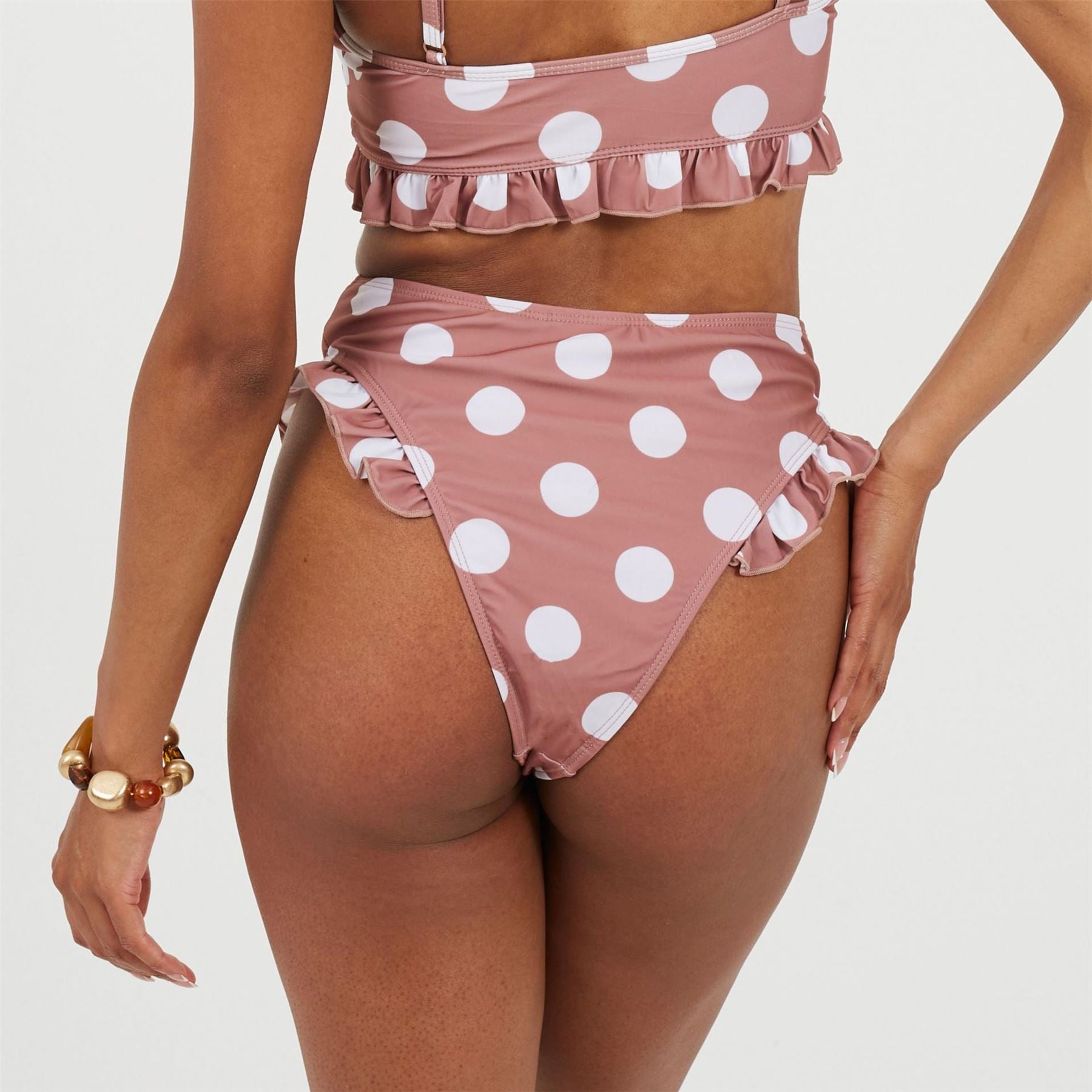 Brave Soul Regular Fit Polka Dot Patterned Bikini Set