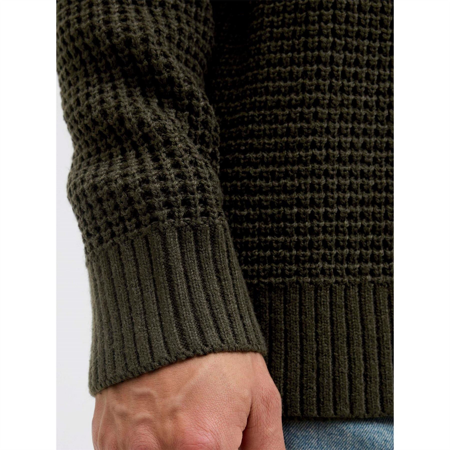 Jack and Jones Crew Neck Ribbed Collar Long Sleeve Sweater