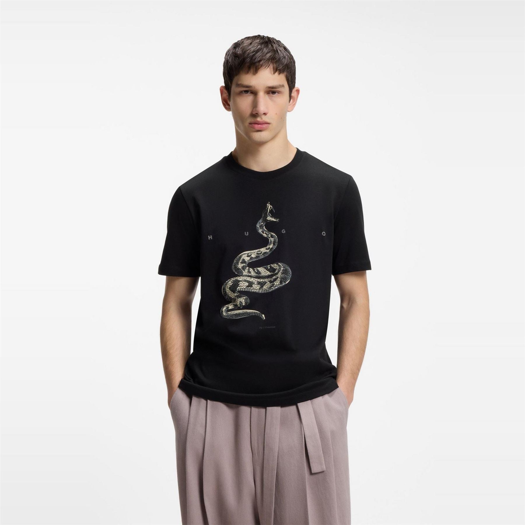 Hugo Cotton Jersey T-Shirt With Spaced Out Logo