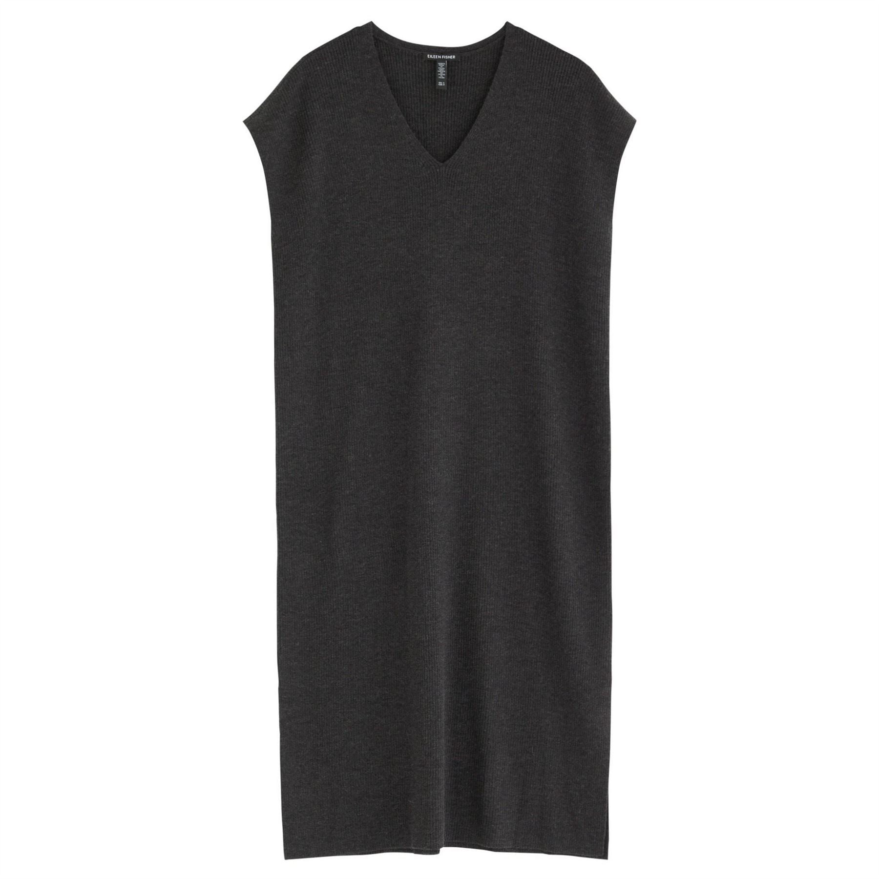 Eileen Fisher V Neck Ss Midi Dress