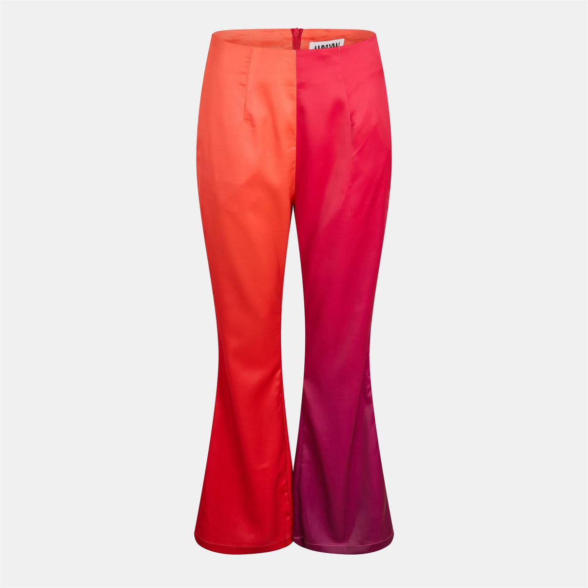AmyLynn Satin Color Block Flared Trousers