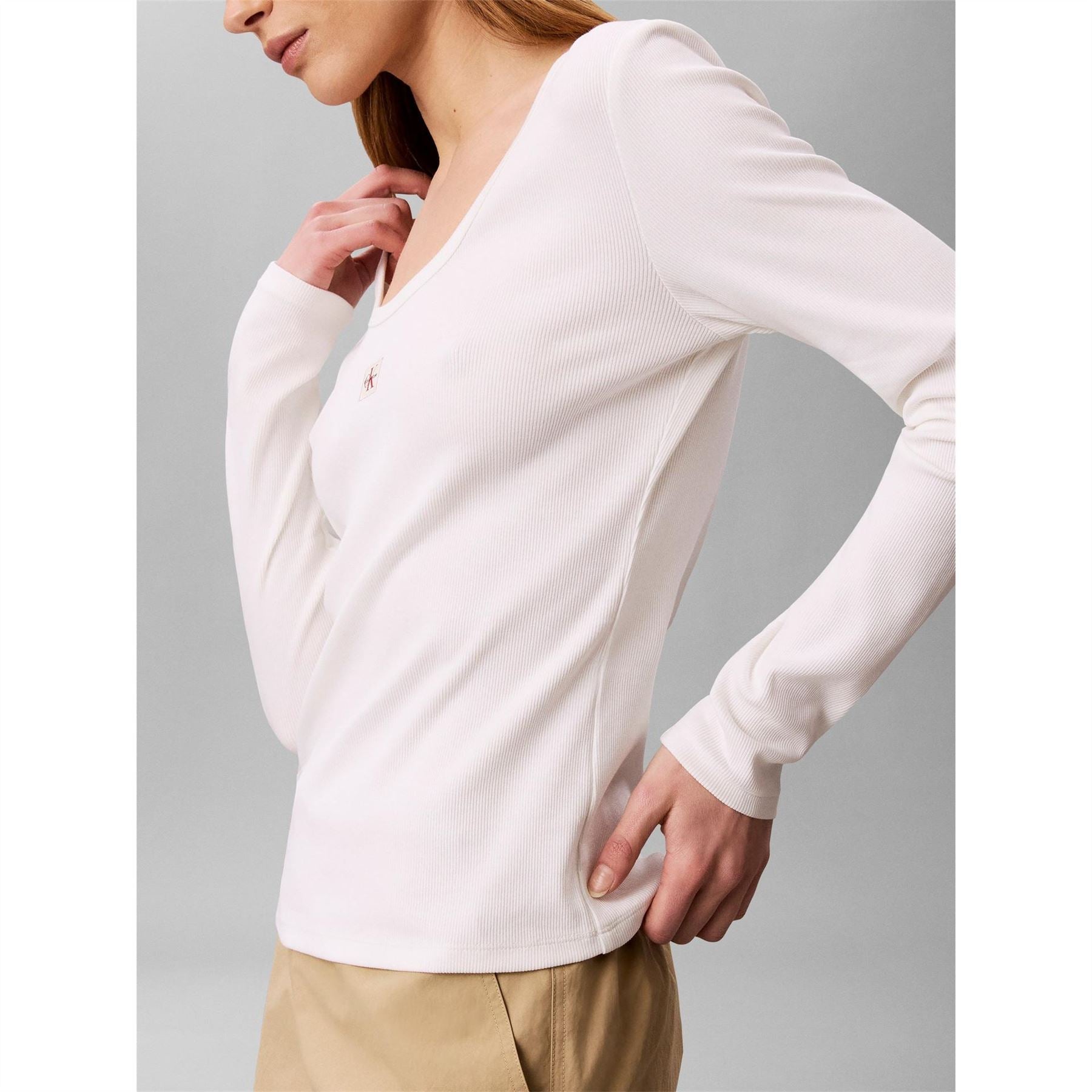 Calvin Klein Jeans Wvn Ls Rib Ld64