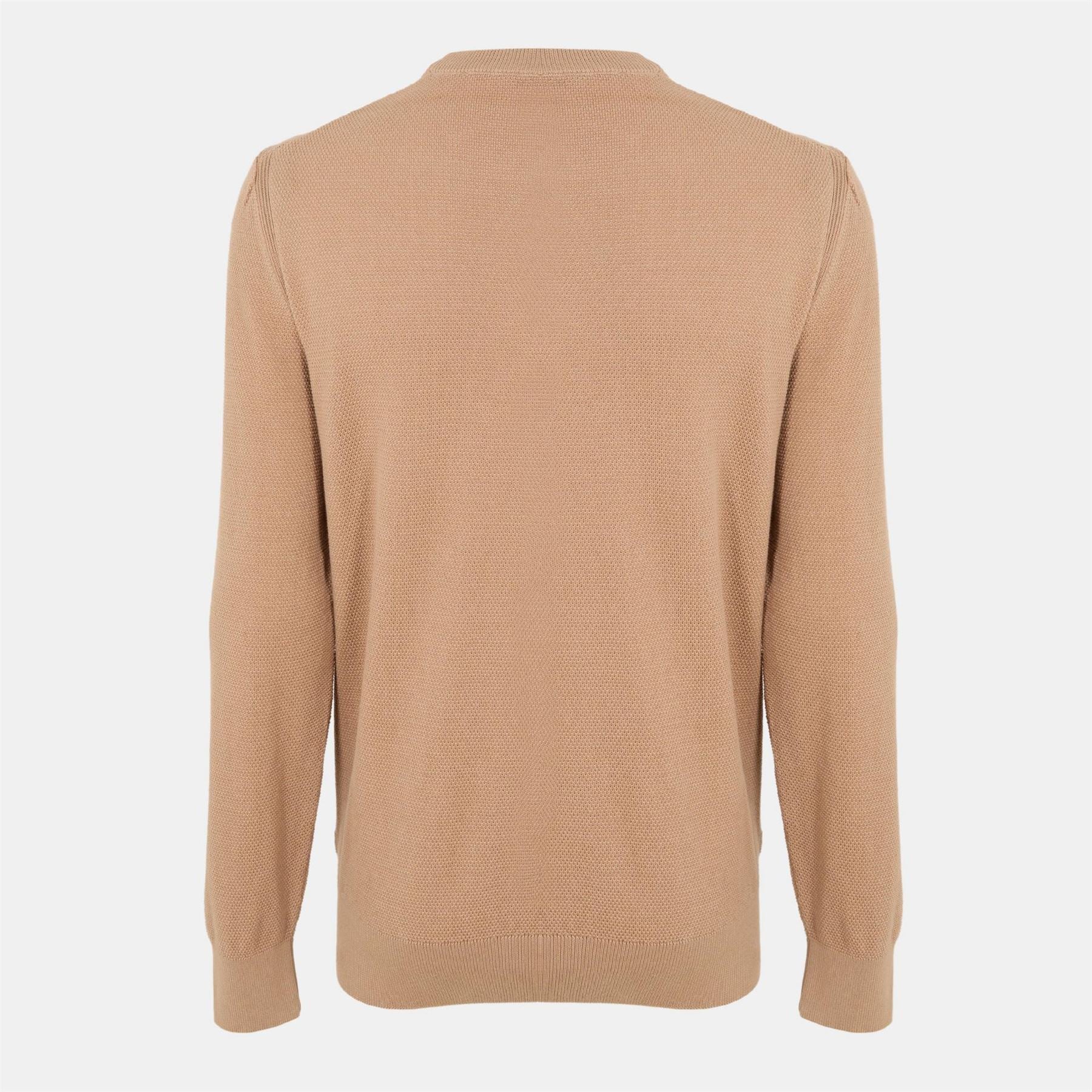 Boss Crew Neck Ribbed Collar Long Sleeve Sweater
