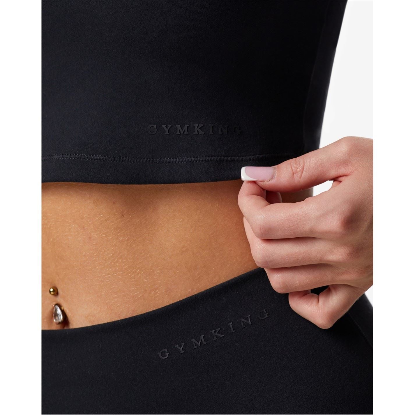 Gym King Luxe Cropped Scoop Neck Slim Fit T-Shirt