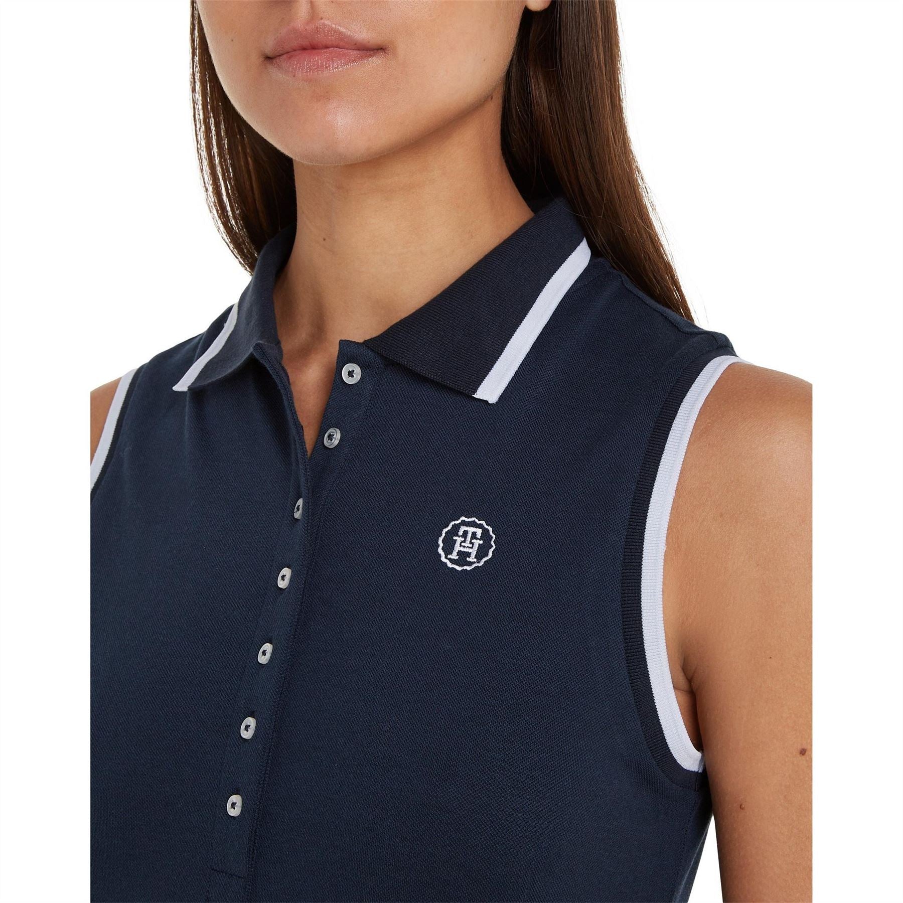 Tommy Hilfiger Polo Neck Maxi T-Shirt dress