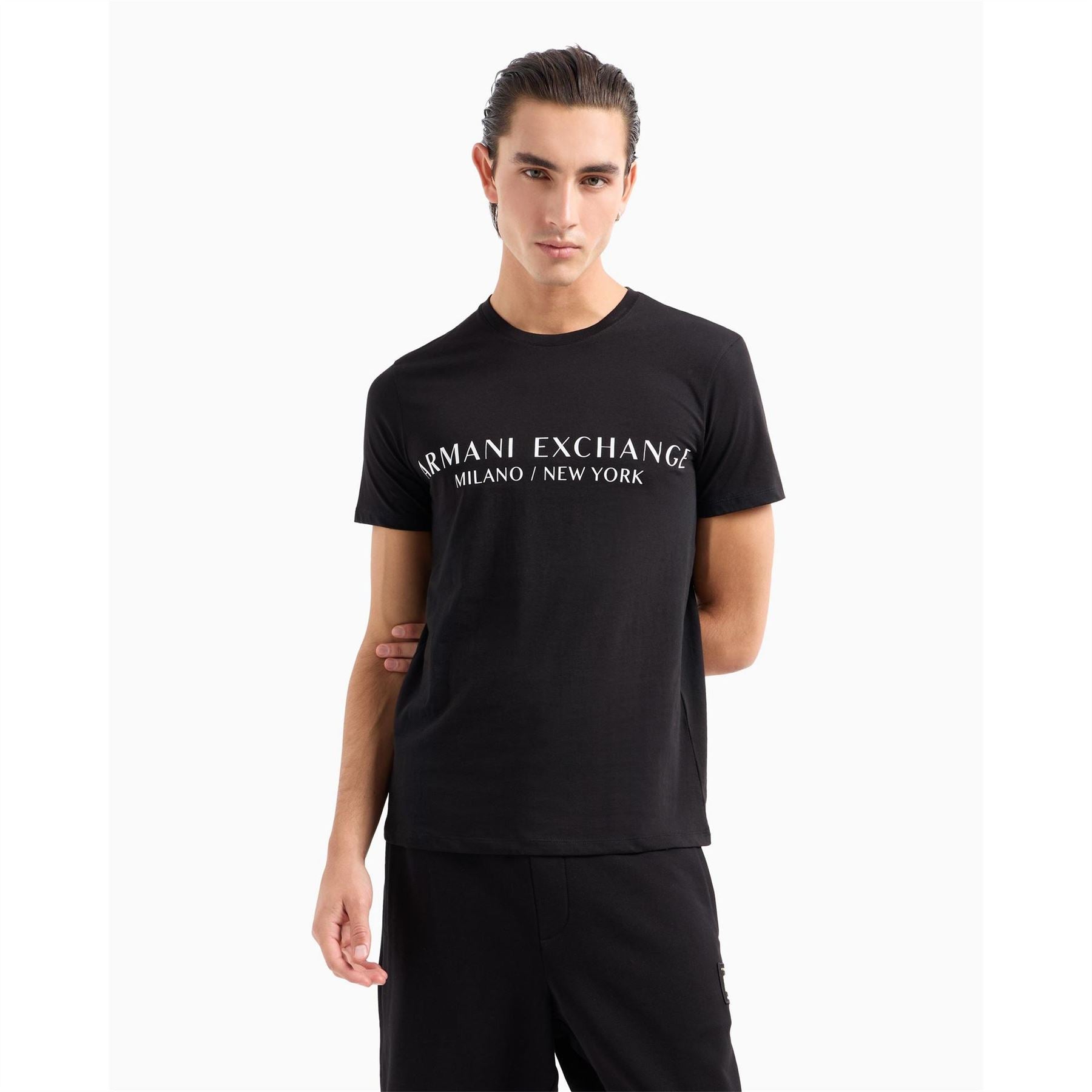 Armani Exchange Regular Fit Lettering Crew Neck T-Shirt