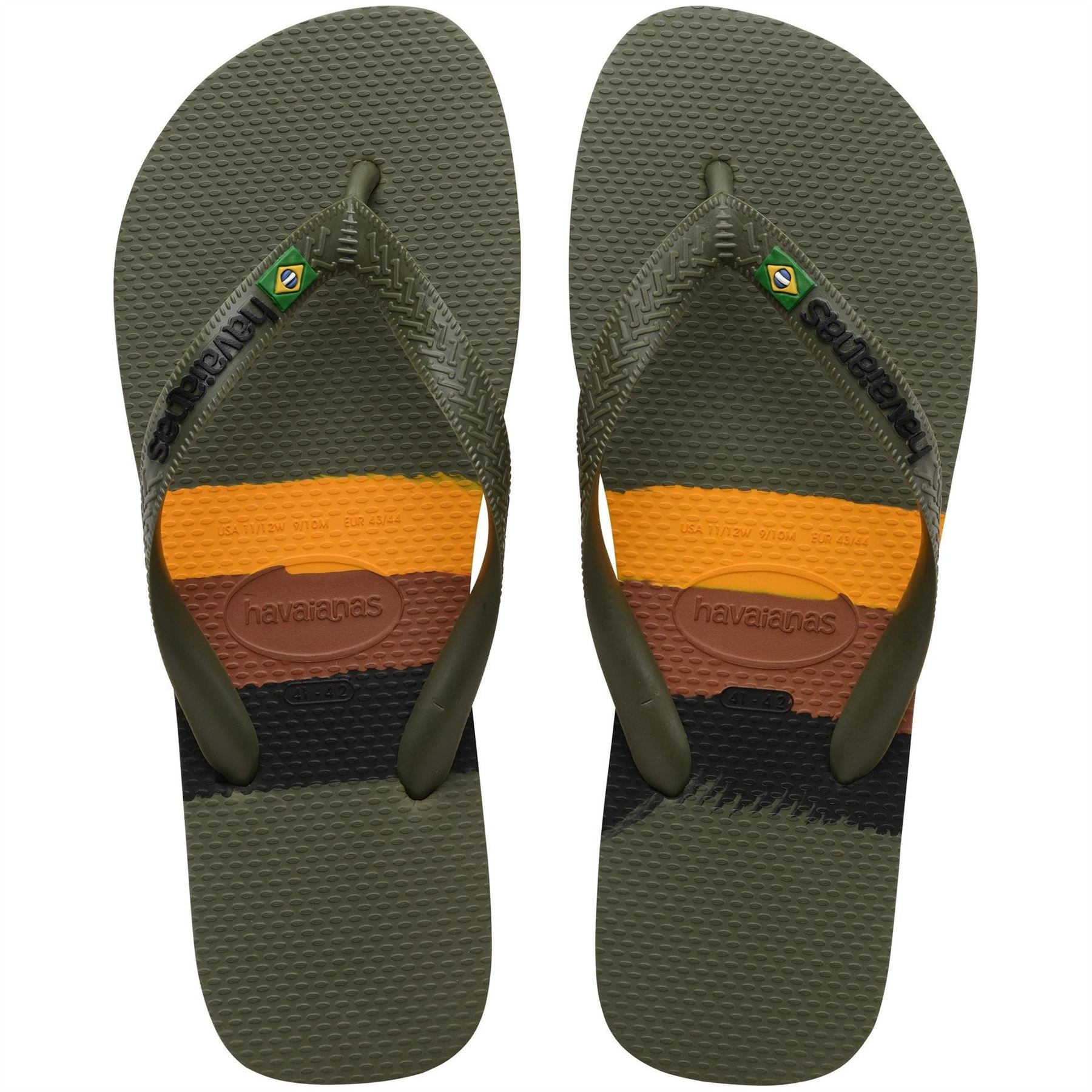 Havaianas Womens Hav. Brasil Tech Green 35 36 Flip Flops