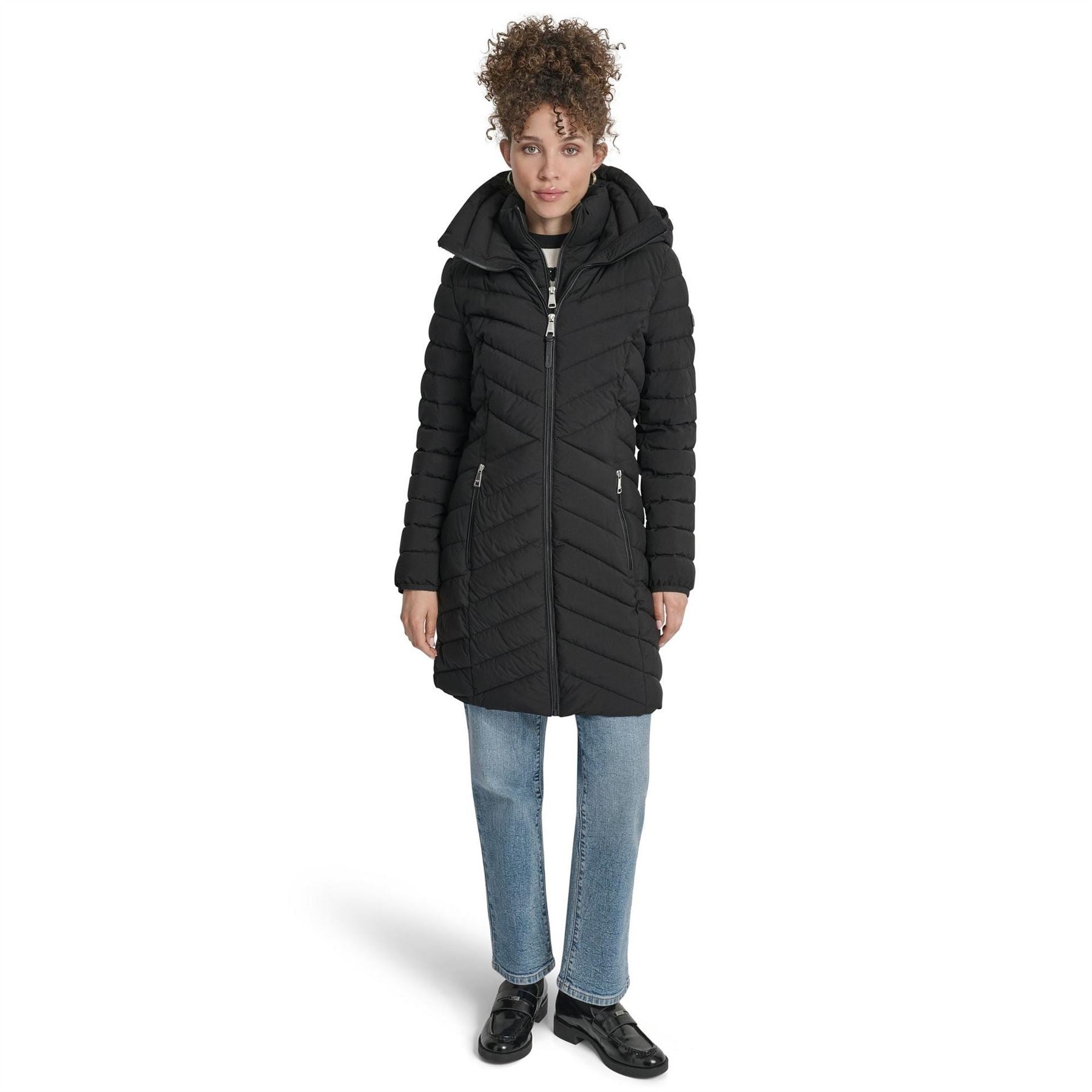 DKNY Double Zipped Medium Puffer Jacket