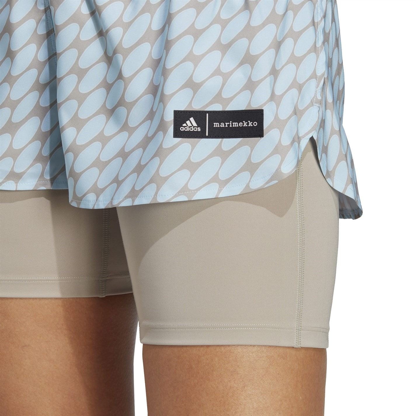 adidas Womens X Marimekko Run Icons Logo 2 In 1 Running Shorts