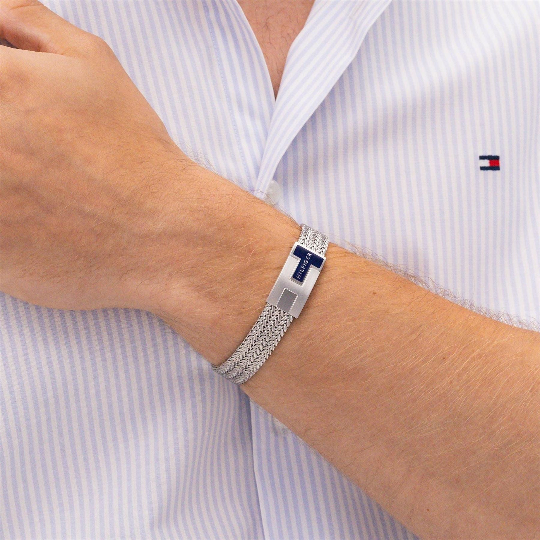 Tommy Hilfiger Hilfiger Men’s Nautical  Stainless Steel Mesh Bracelet