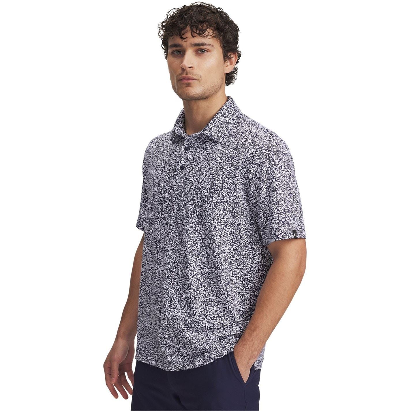Under Armour Printed Collared Neck Short Sleeve Polo Shirt