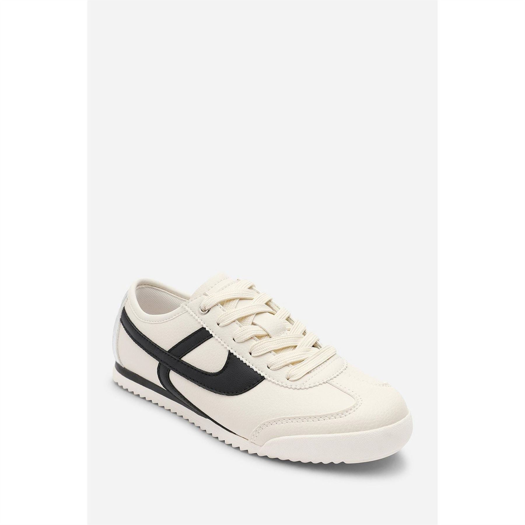 Wheres That From Court Lace Up Trainer With Stripe Detail