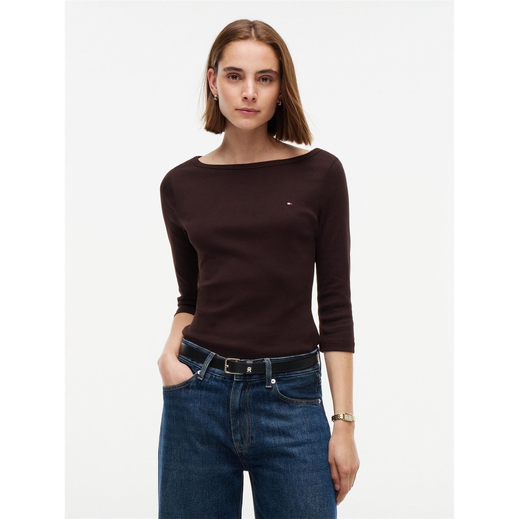 Tommy Hilfiger Cody Slim Fit Boat Neck 3/4 Sleeve T-Shirt