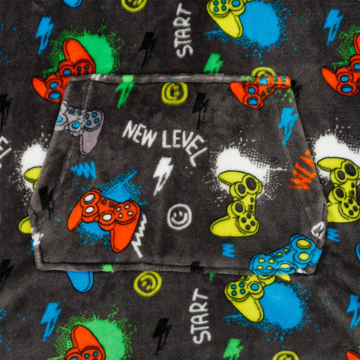 Star Snuggle Hoodie Game Pattern Junior Boys
