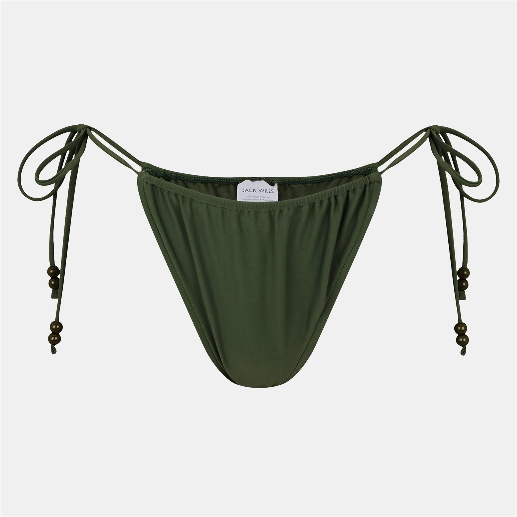 Jack Wills Jw Beaded Ruched Tie Side Bikini Bottoms