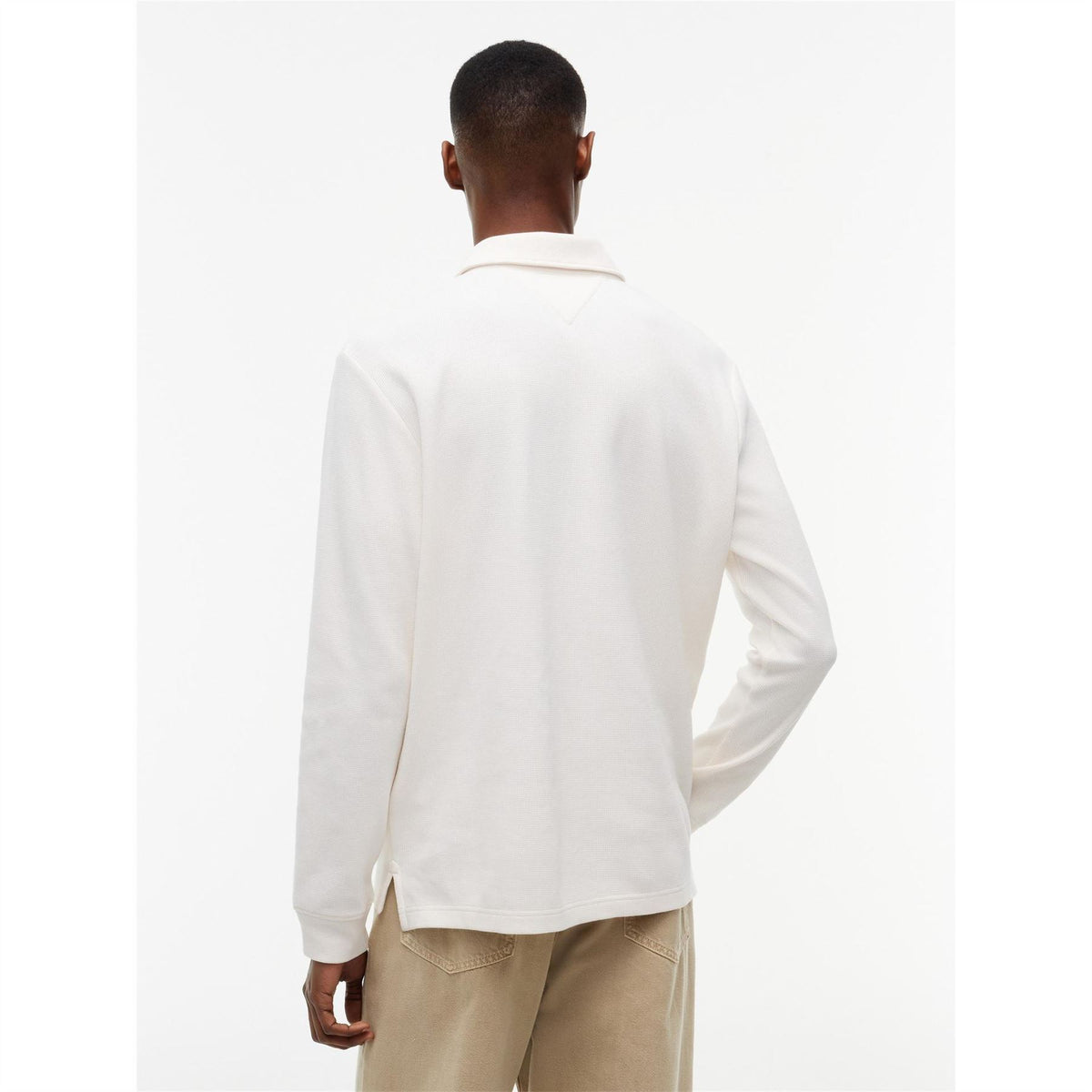 Tommy Hilfiger Waffle Cotton Long Sleeve Polo Shirt