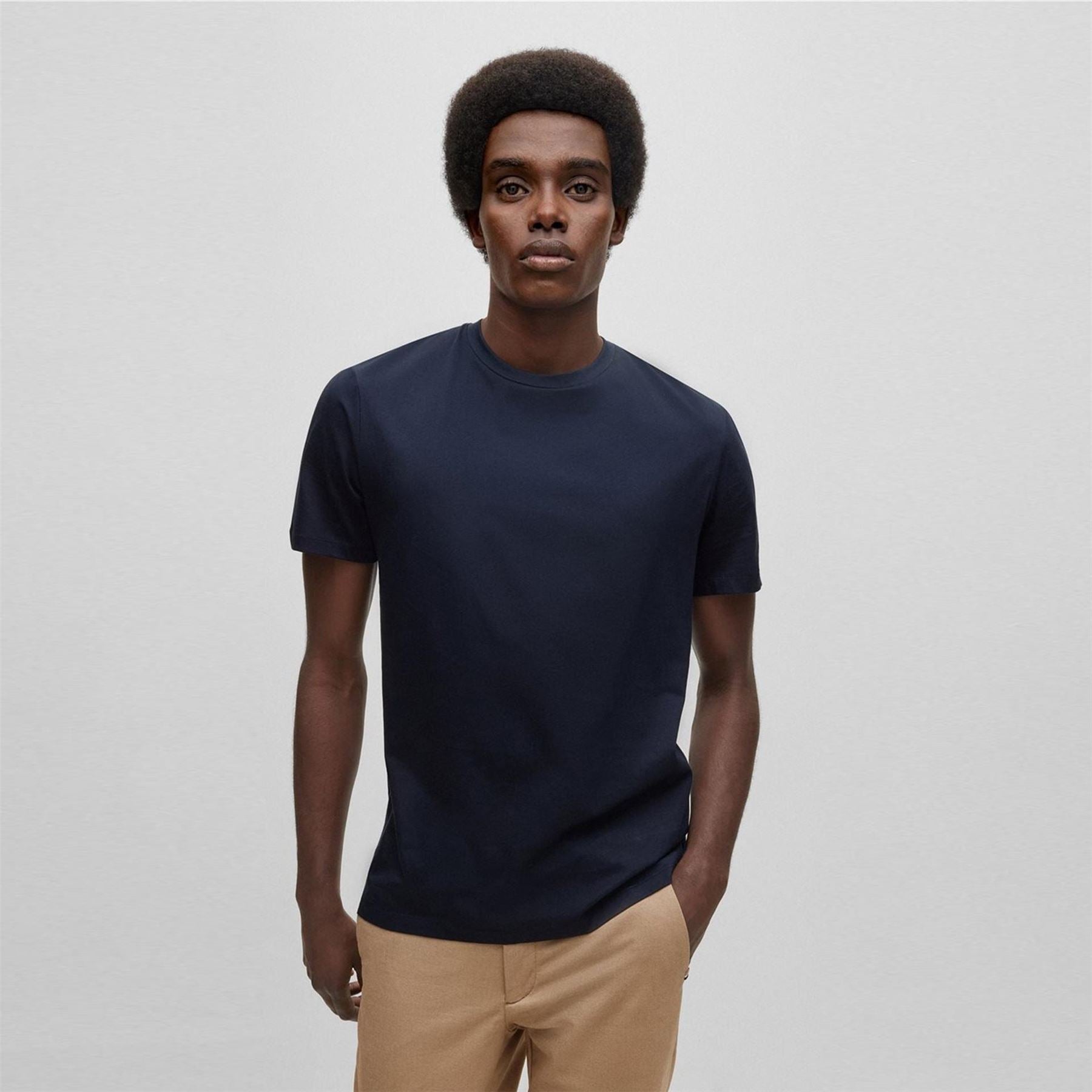 Boss Tessler 150 Black Cotton Short Sleeve Slim Fit T-Shirt