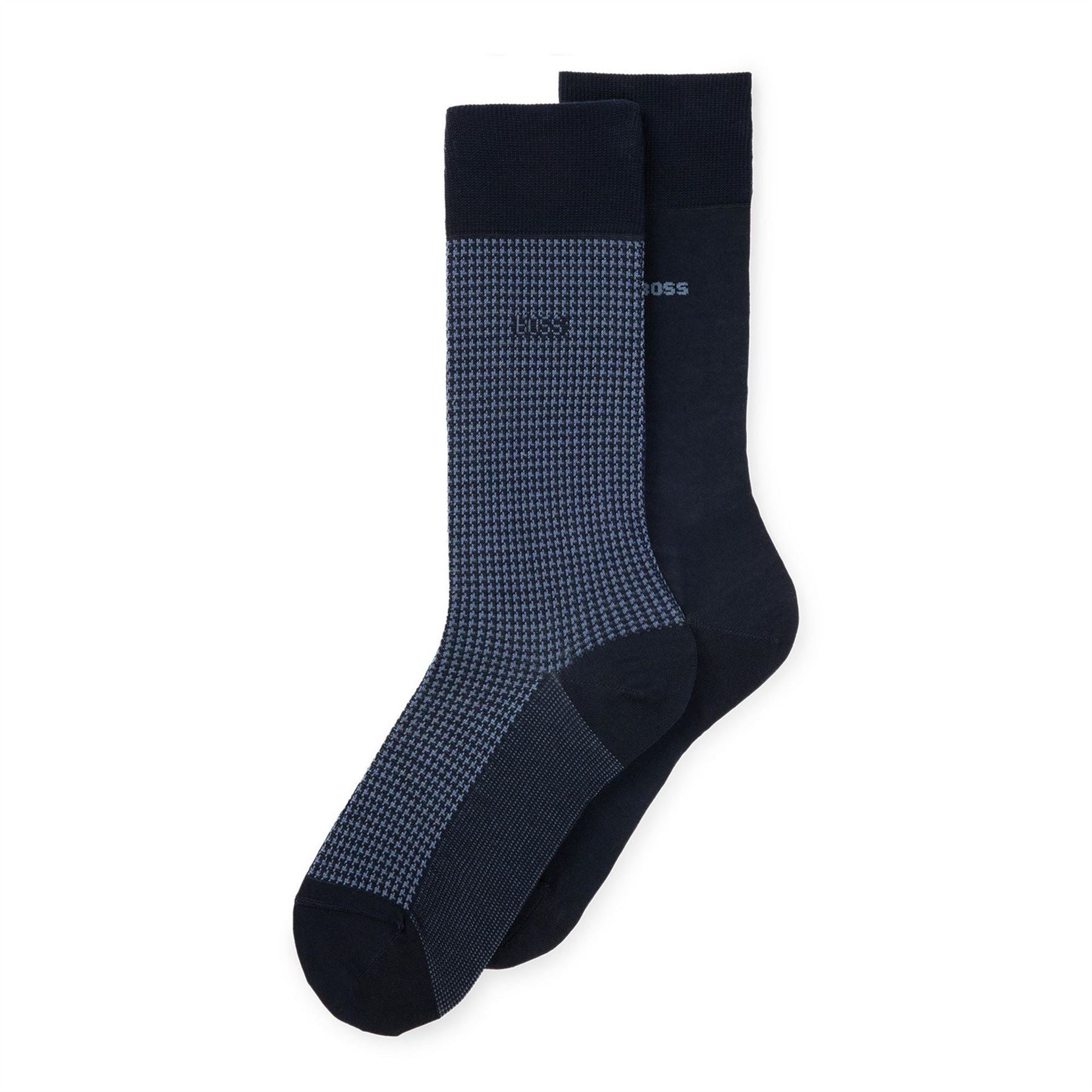 Boss Houndstooth Crew Socks 2 Pack