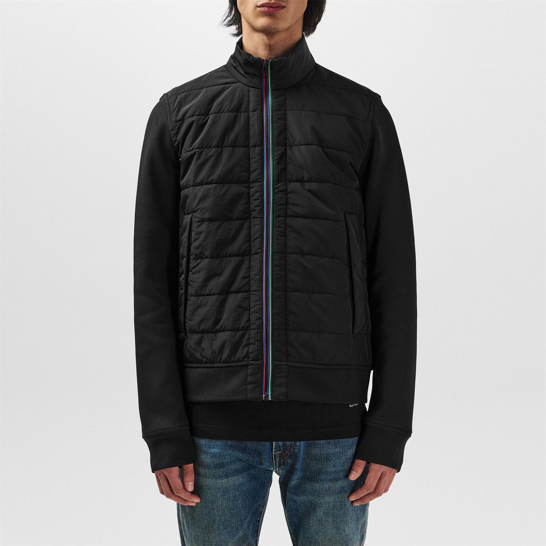 PS Paul Smith Sports Stripe Mixed Media Hybrid Jacket
